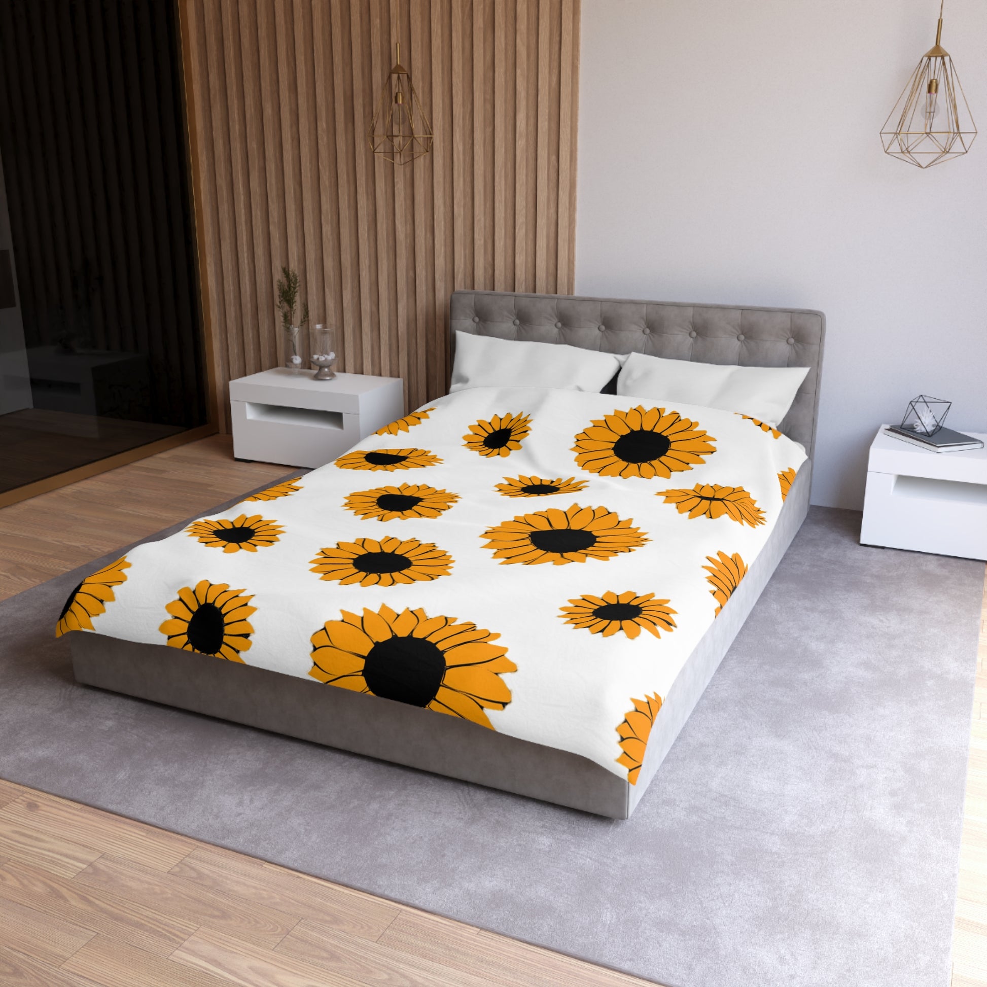 Sunflowers Microfiber Duvet Cover, Artsulli - Art is Long, Life is Short, Home Decor, , , , , , , 