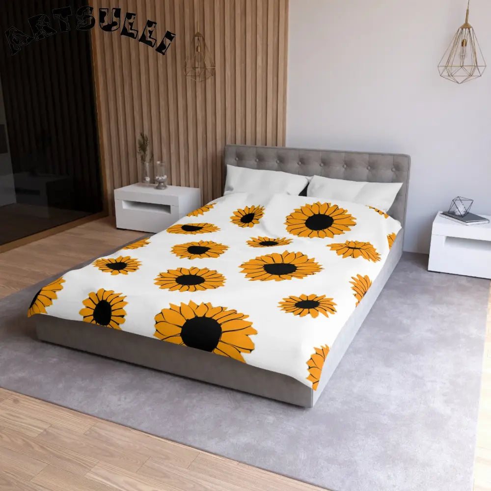 JAKKOUTTHEBXX Sunflowers Microfiber Duvet Cover JAKKOUTTHEBXX