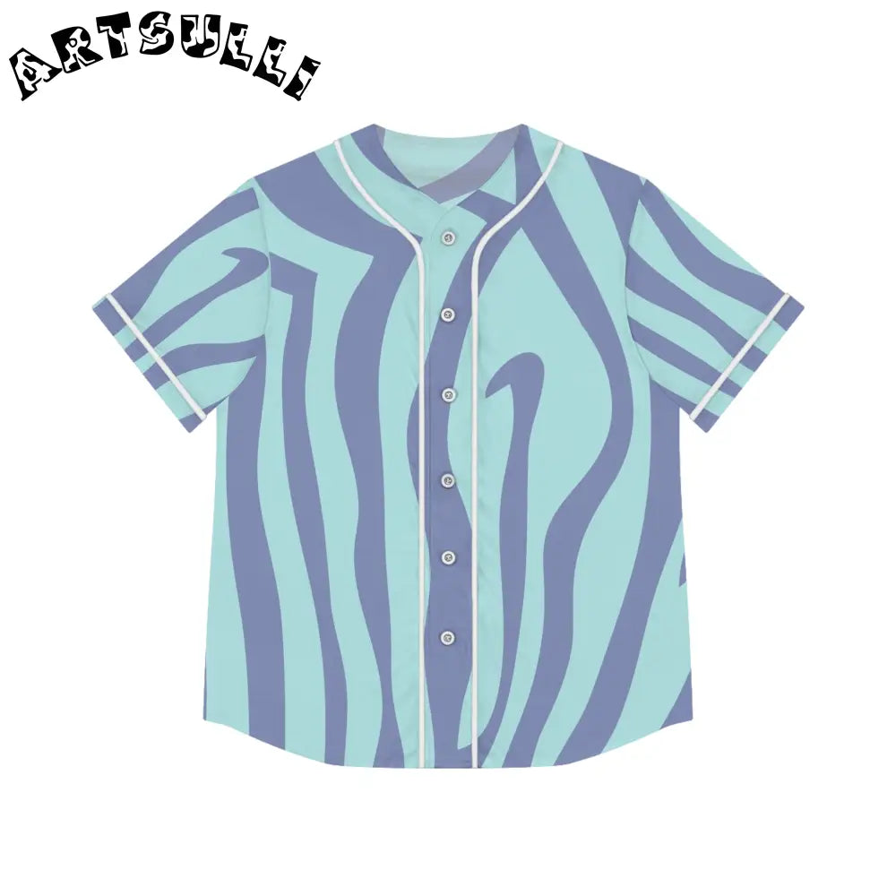 JAKKOUTTHEBXX Amorphous Blue Zebra Banner Women’s Baseball Jersey