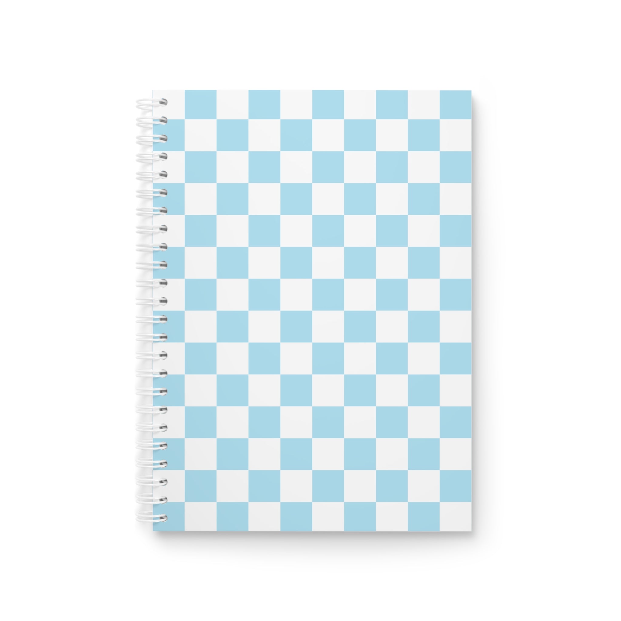Checkerboard Sky Blue Spiral Notebook, Artsulli - Art is Long, Life is Short, Paper products, Size, One Size, , , , , 26731327028127281582