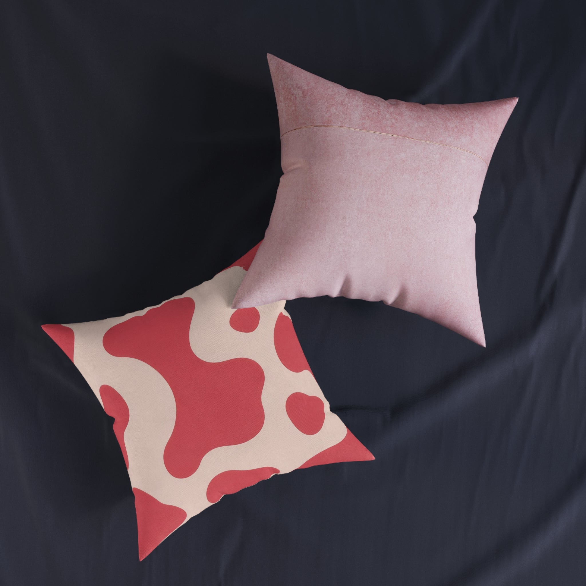 Red Jungle Cow Square Pillow - Pink Back, Artsulli - Art is Long, Life is Short, Home Decor, , , , , , , 