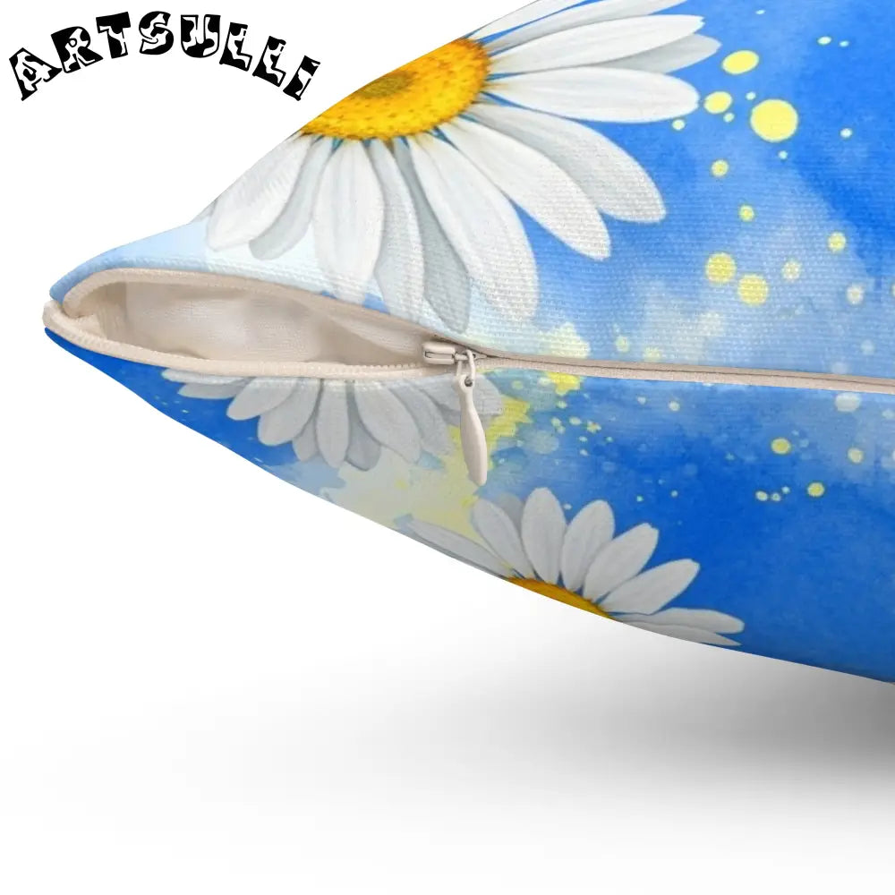 JAKKOUTTHEBXX Daisies Spun Polyester Square Pillow JAKKOUTTHEBXX