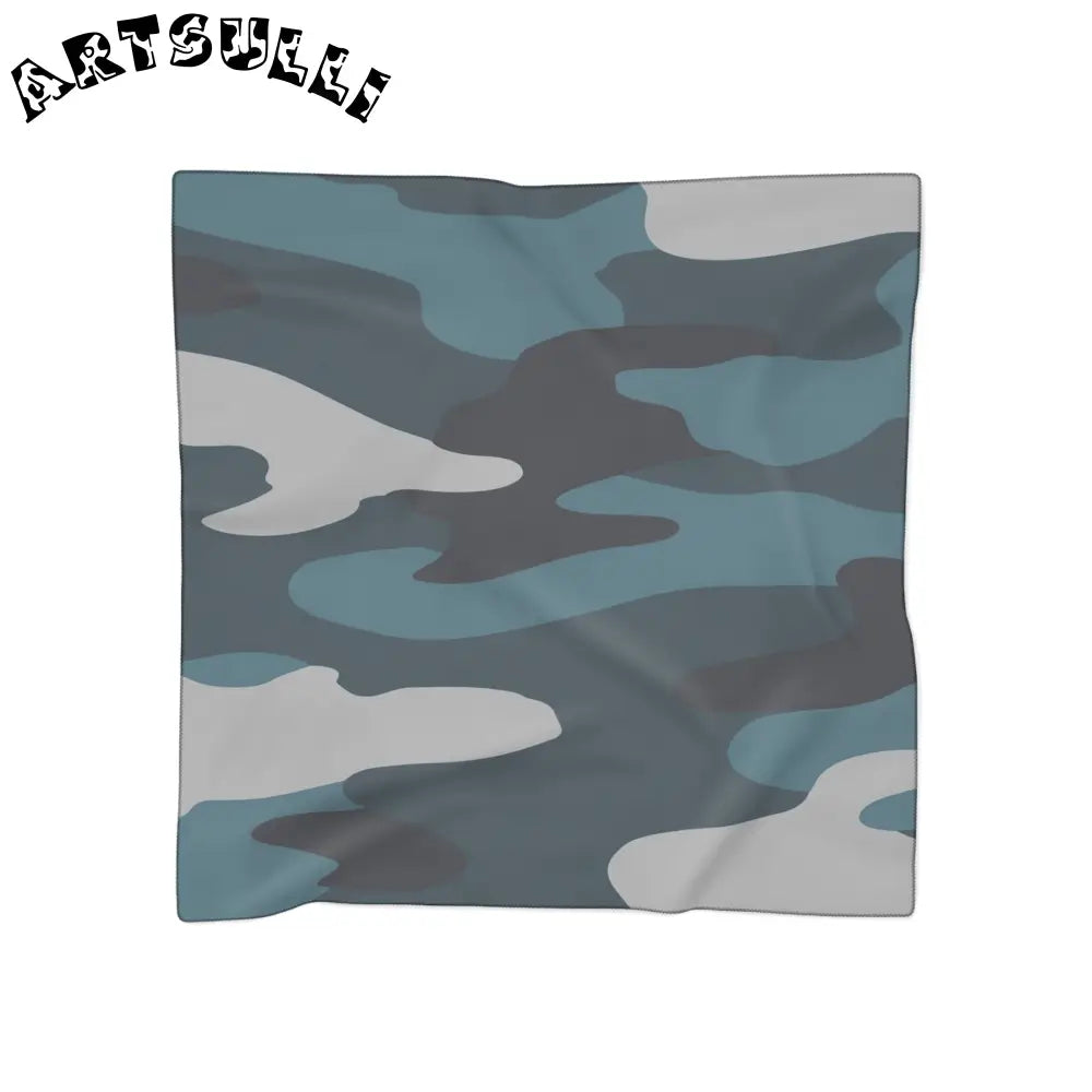 JAKKOUTTHEBXX Blue Camouflage Poly Scarf JAKKOUTTHEBXX Artsulli
