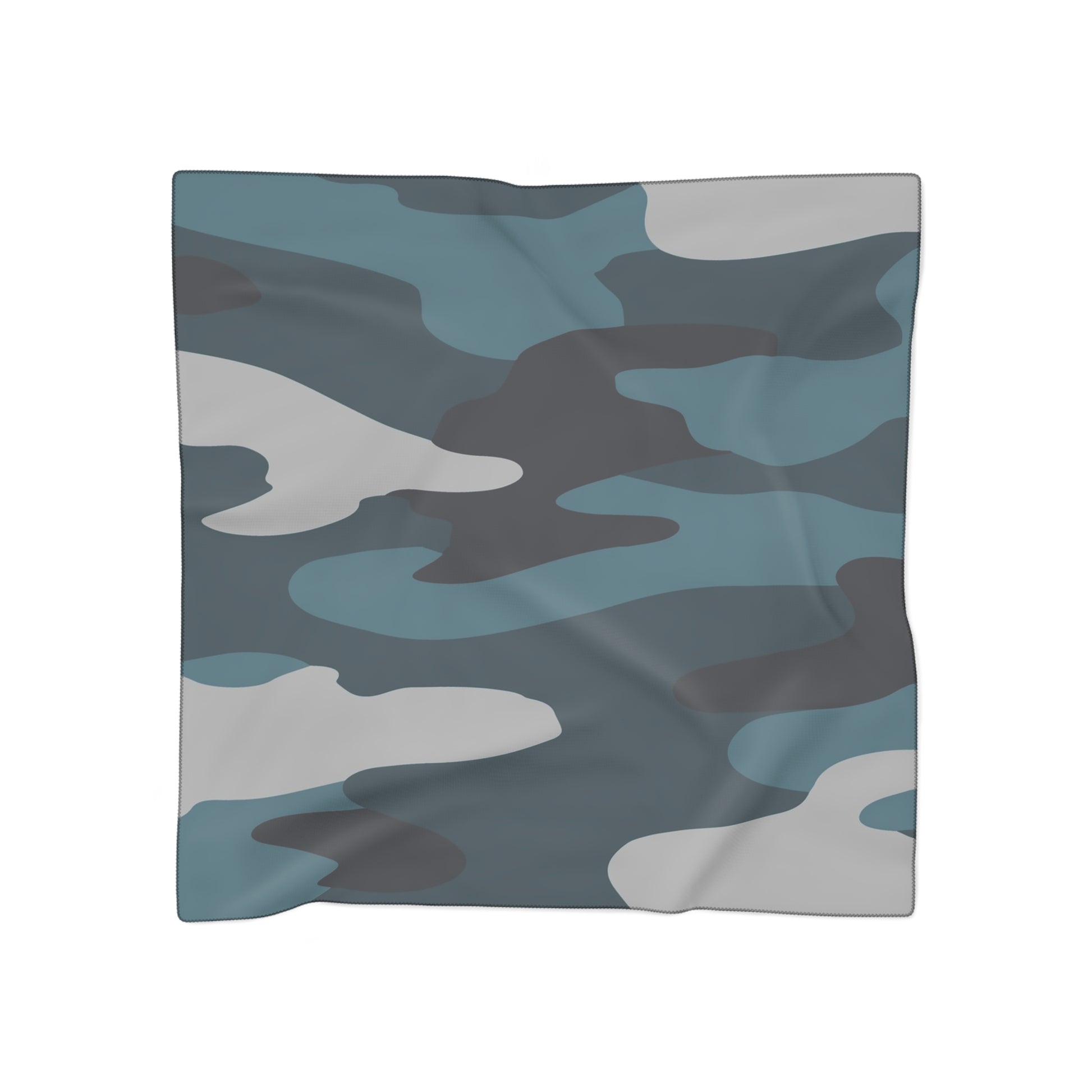 Blue Camouflage Poly Scarf, Artsulli - Art is Long, Life is Short, Accessories, Color, Poly chiffon, Size, 50" × 50", , , 11745457930471