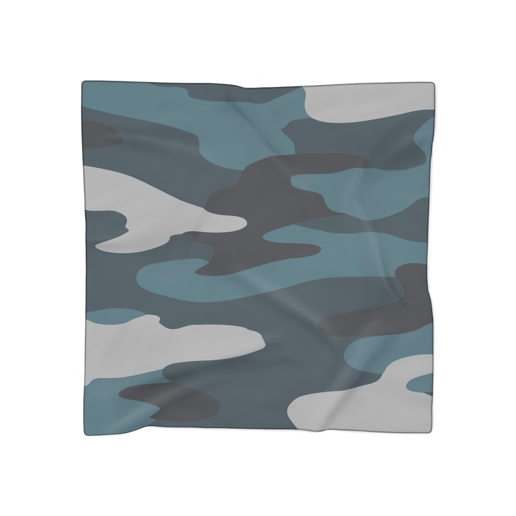 Blue Camouflage Poly Scarf, Artsulli - Art is Long, Life is Short, Accessories, Color, Poly chiffon, Size, 50" × 50", , , 11745457930471