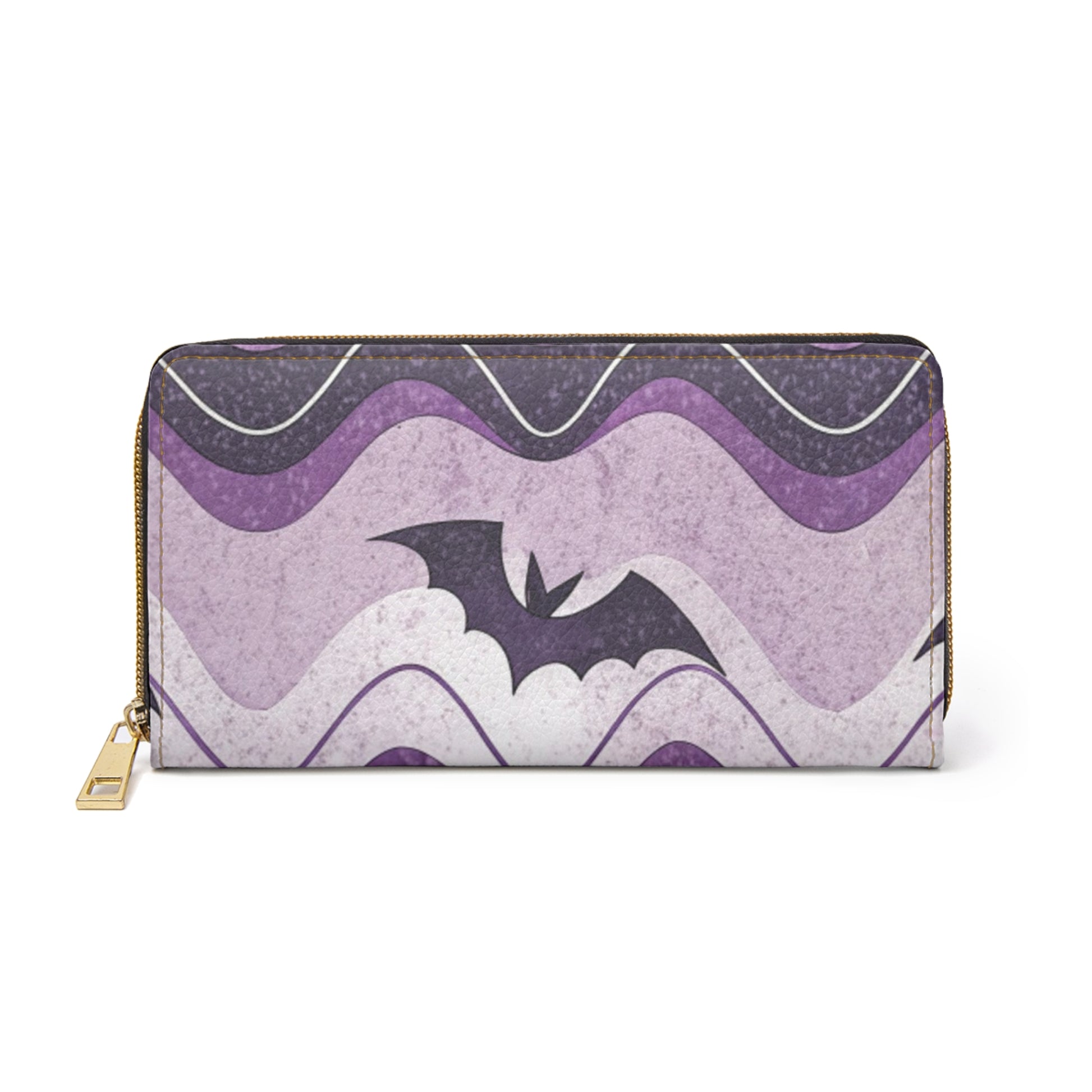 Bat Wave Zipper Wallet, Artsulli - Art is Long, Life is Short, Accessories, Size, One size, Color, White, , , 52564100503893