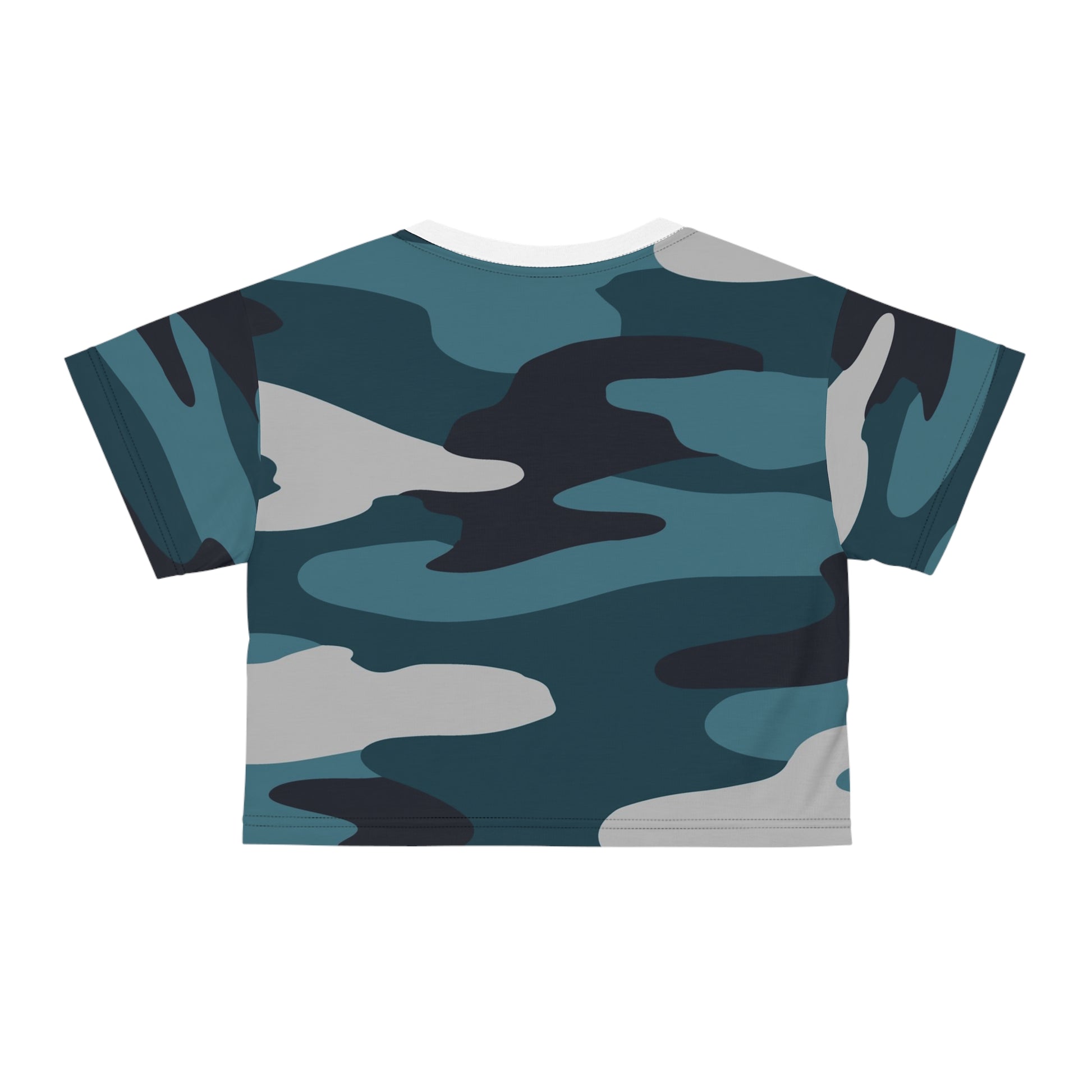 Blue Camouflage Crop Tee (AOP), Artsulli - Art is Long, Life is Short, All Over Prints, , , , , , , 