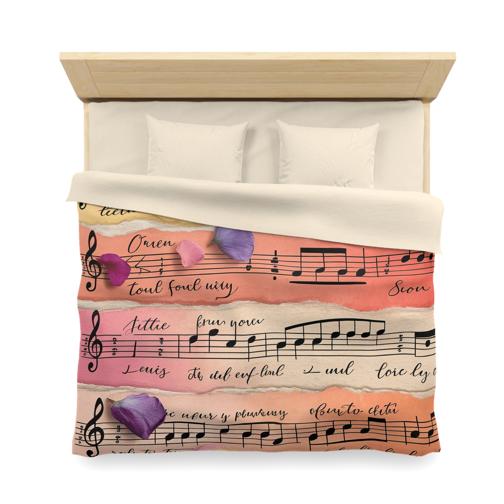 Torn Type Beat Sheet Music Multi-Color Microfiber Duvet Cover, Artsulli - Art is Long, Life is Short, Home Decor, , , , , , , 