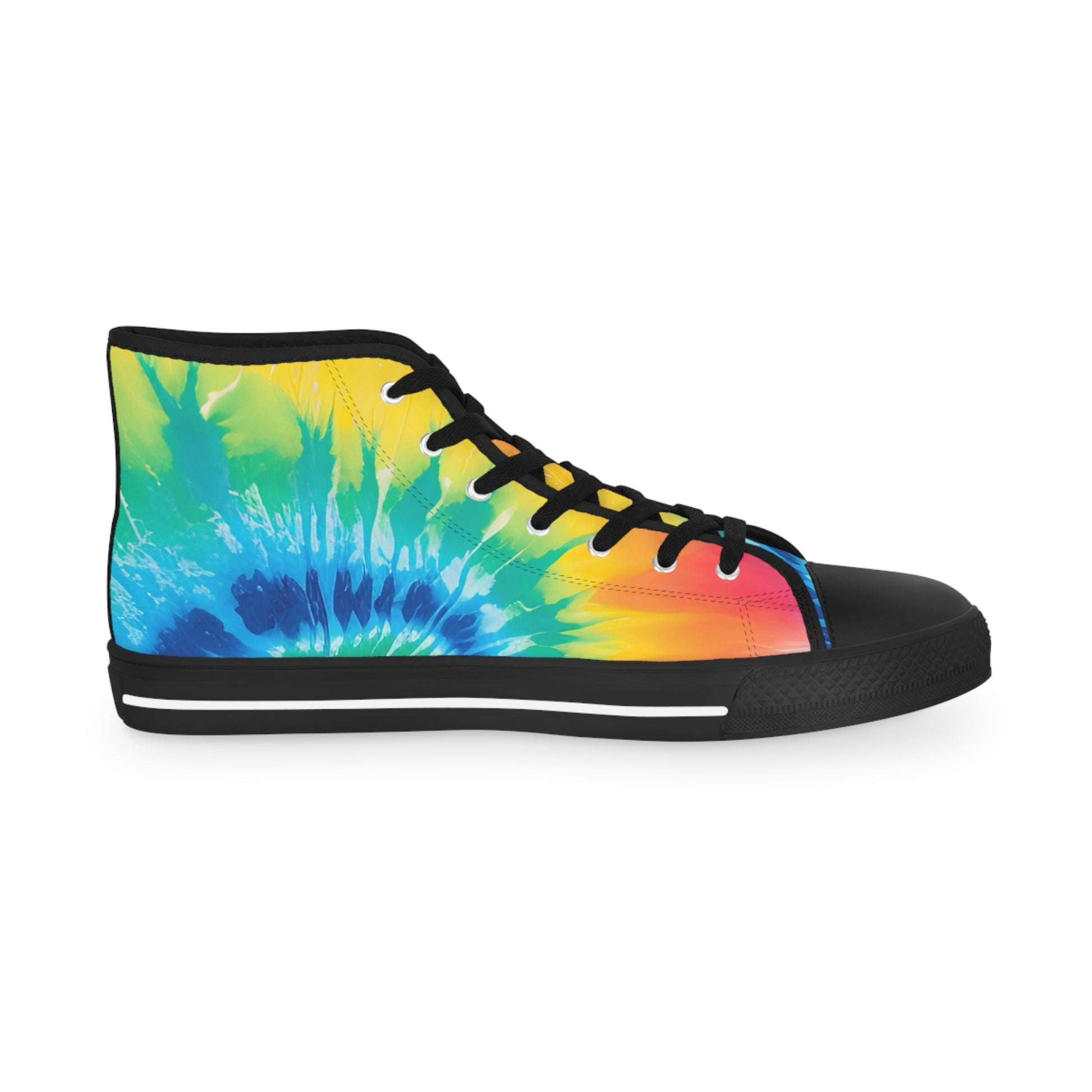 Tie Dye Men's High Top Sneakers, Artsulli - Art is Long, Life is Short, Shoes, , , , , , , 