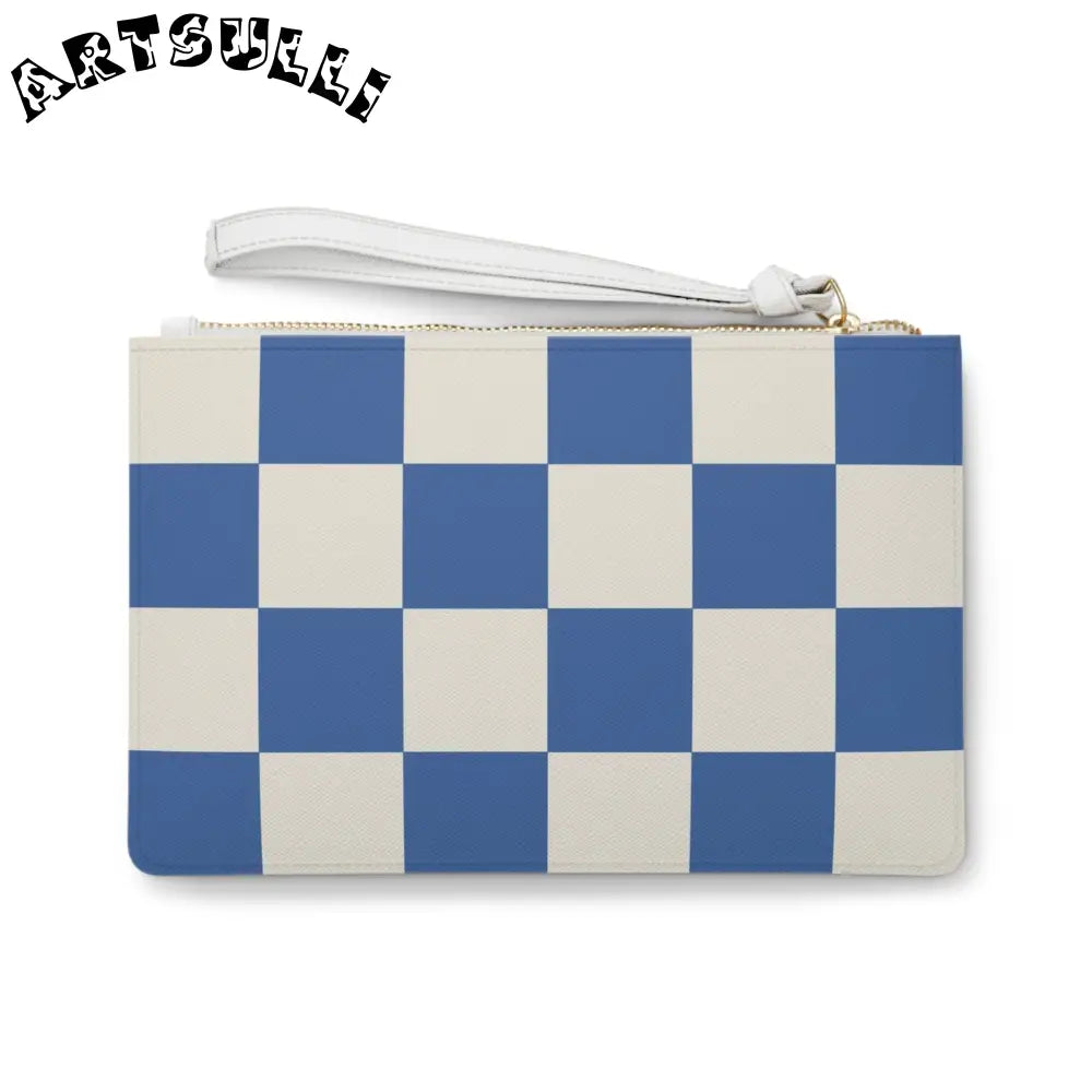 JAKKOUTTHEBXX Checkerboard Blue Clutch Bag JAKKOUTTHEBXX Artsulli