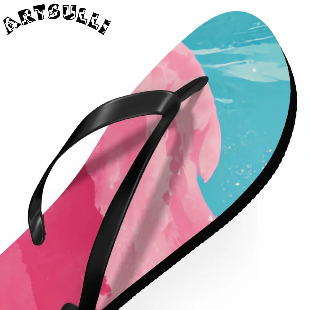 JAKKOUTTHEBXX The Great Pastelwave Pink and Blue Flip Flops