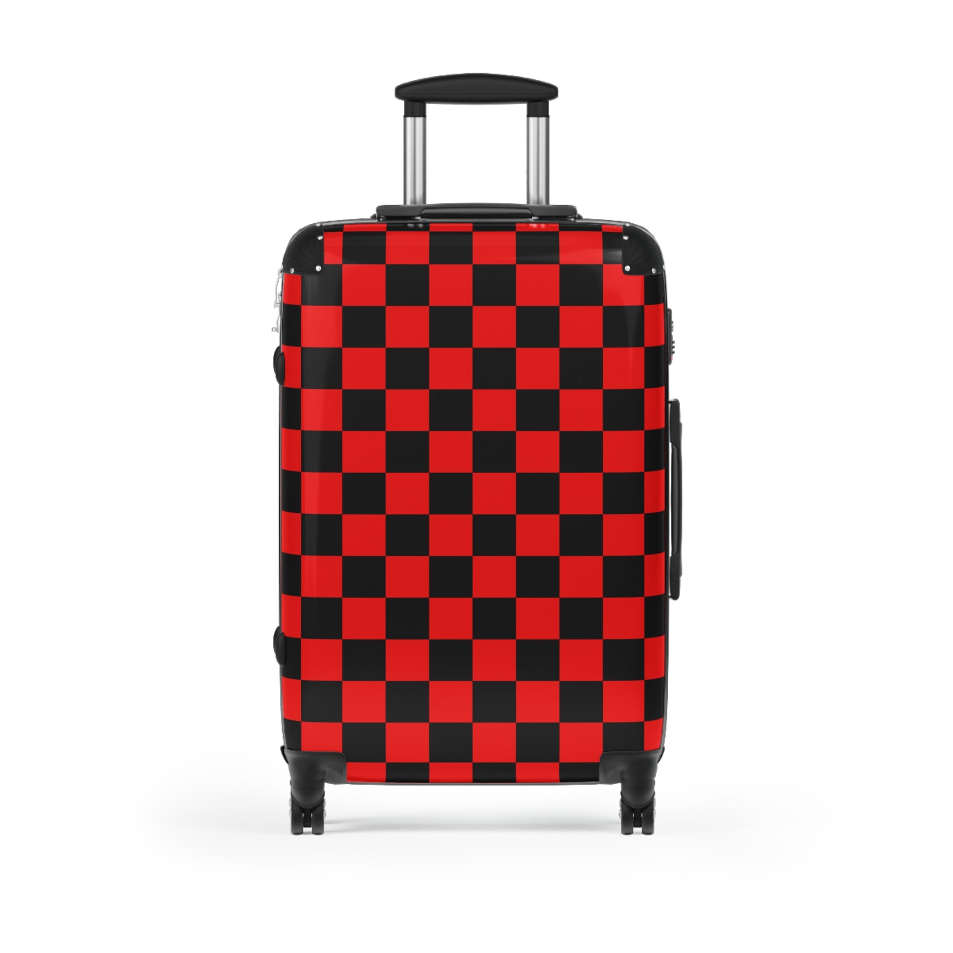 Checkerboard Red and Black Suitcase, Artsulli - Art is Long, Life is Short, Bags, Size, Medium, Color, Black, , , 15163428085881118191