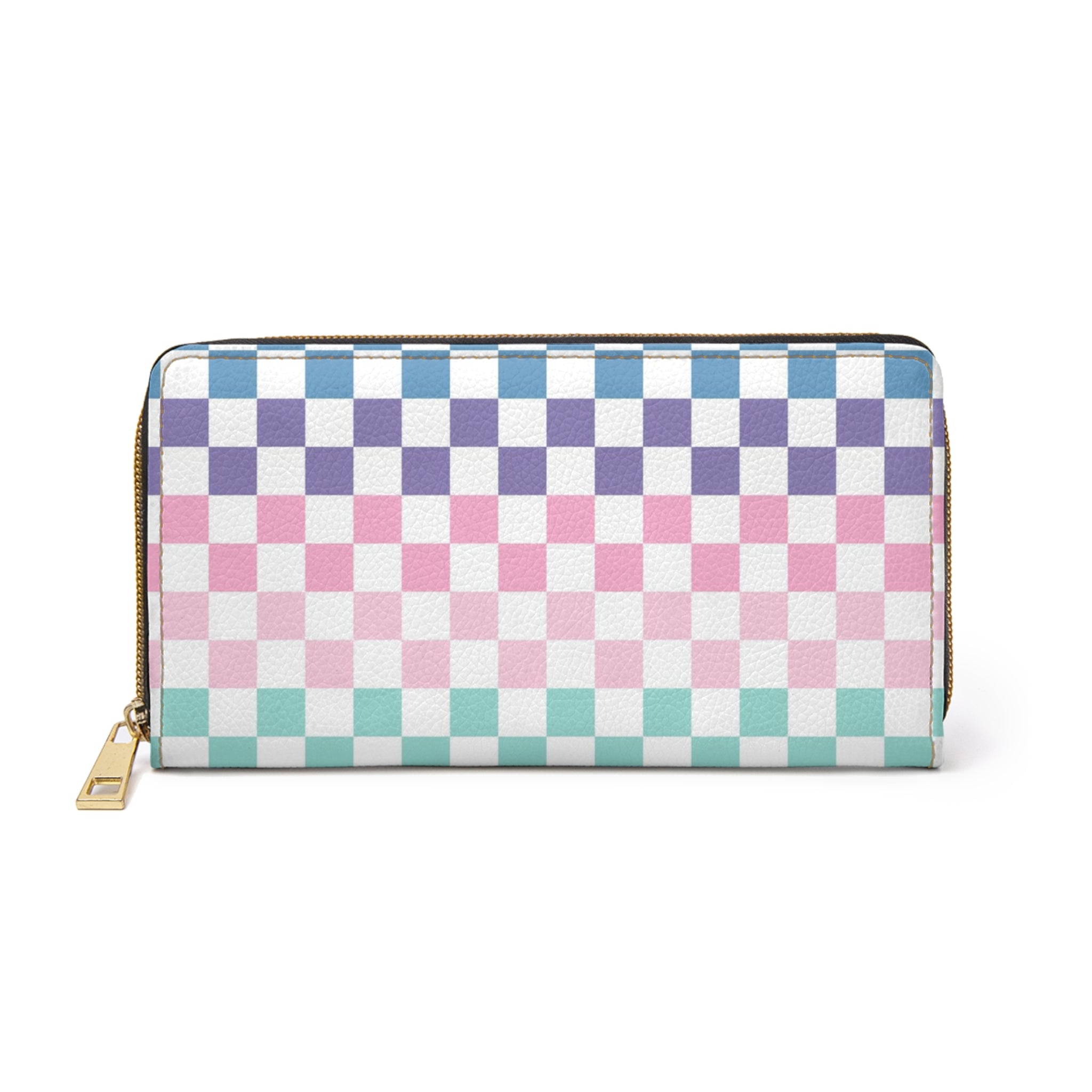 Vaporwave Rainbow  Checkerboard Multi-Color Zipper Wallet, Artsulli - Art is Long, Life is Short, Accessories, Size, One size, Color, White, , , 19226221525541143600