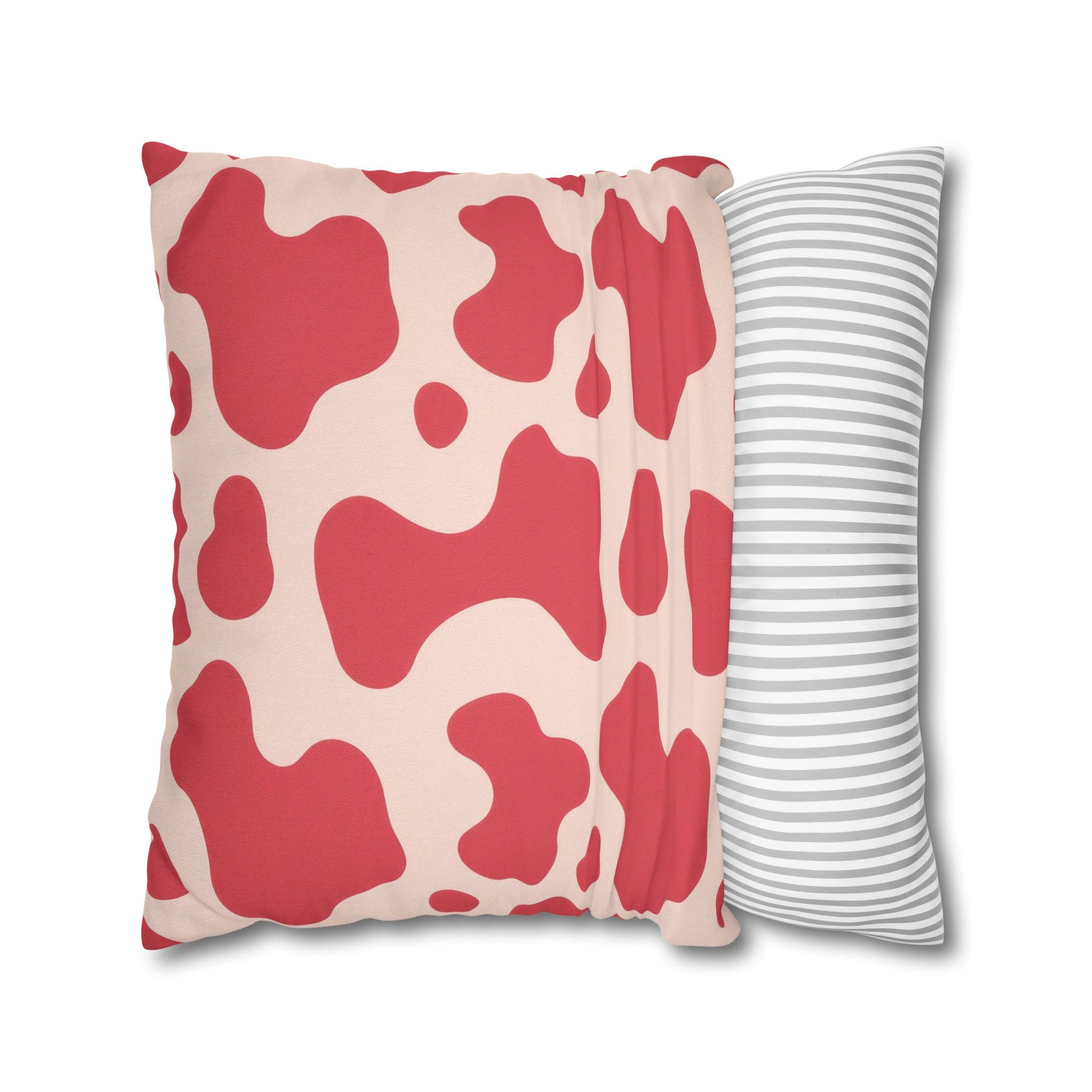 Red Jungle Cow Spun Polyester Square Pillowcase, Artsulli - Art is Long, Life is Short, Home Decor, , , , , , , 