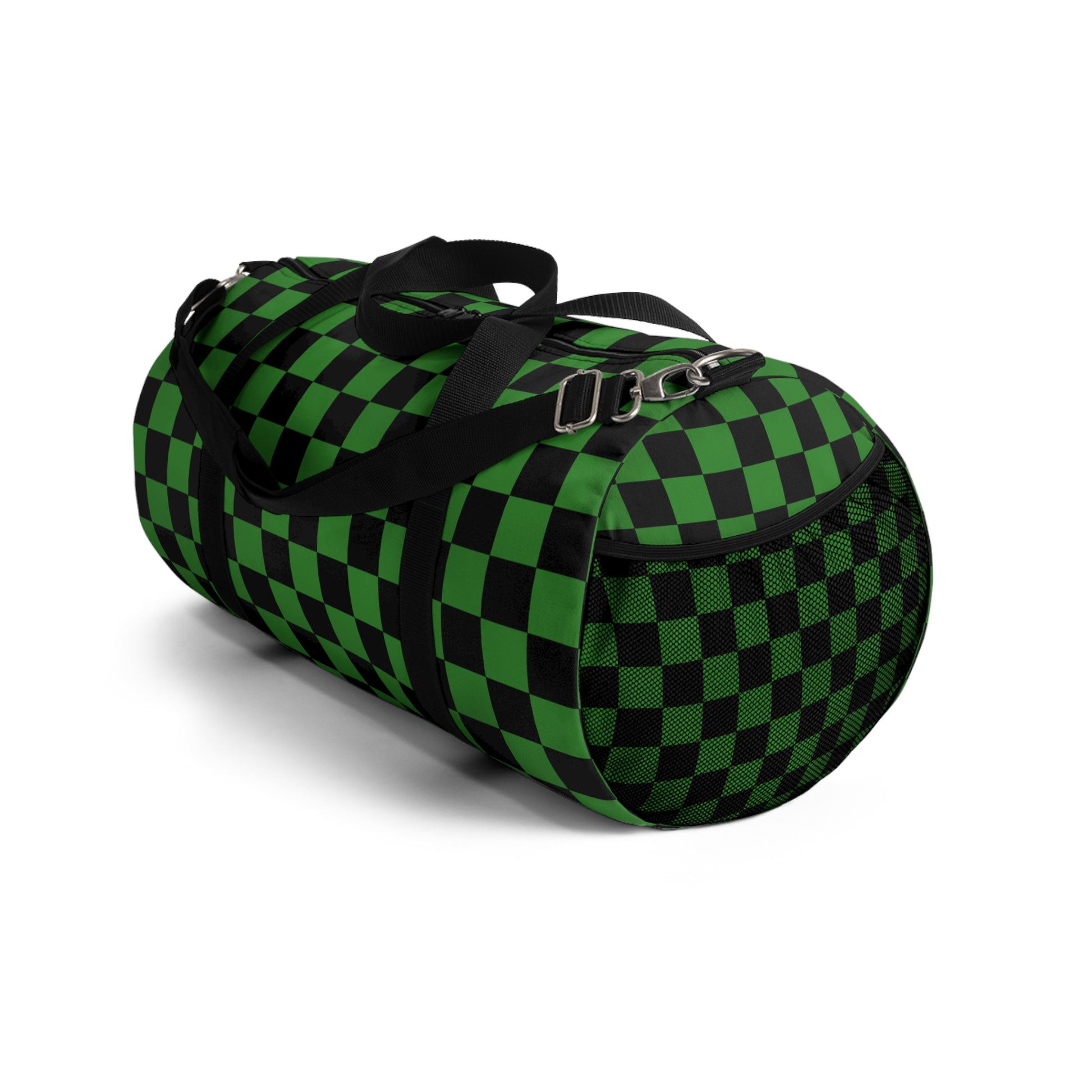 Checkerboard II Green and Black Duffel Bag, Artsulli - Art is Long, Life is Short, Bags, , , , , , , 