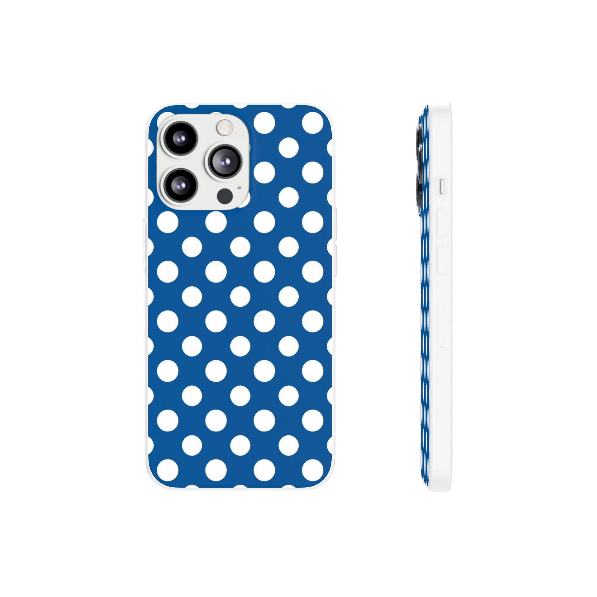 Blue and White Polka Dot iPhone Case, Artsulli - Art is Long, Life is Short, Phone Case, Size, iPhone 13 Pro, , , , , 13621417902129944932