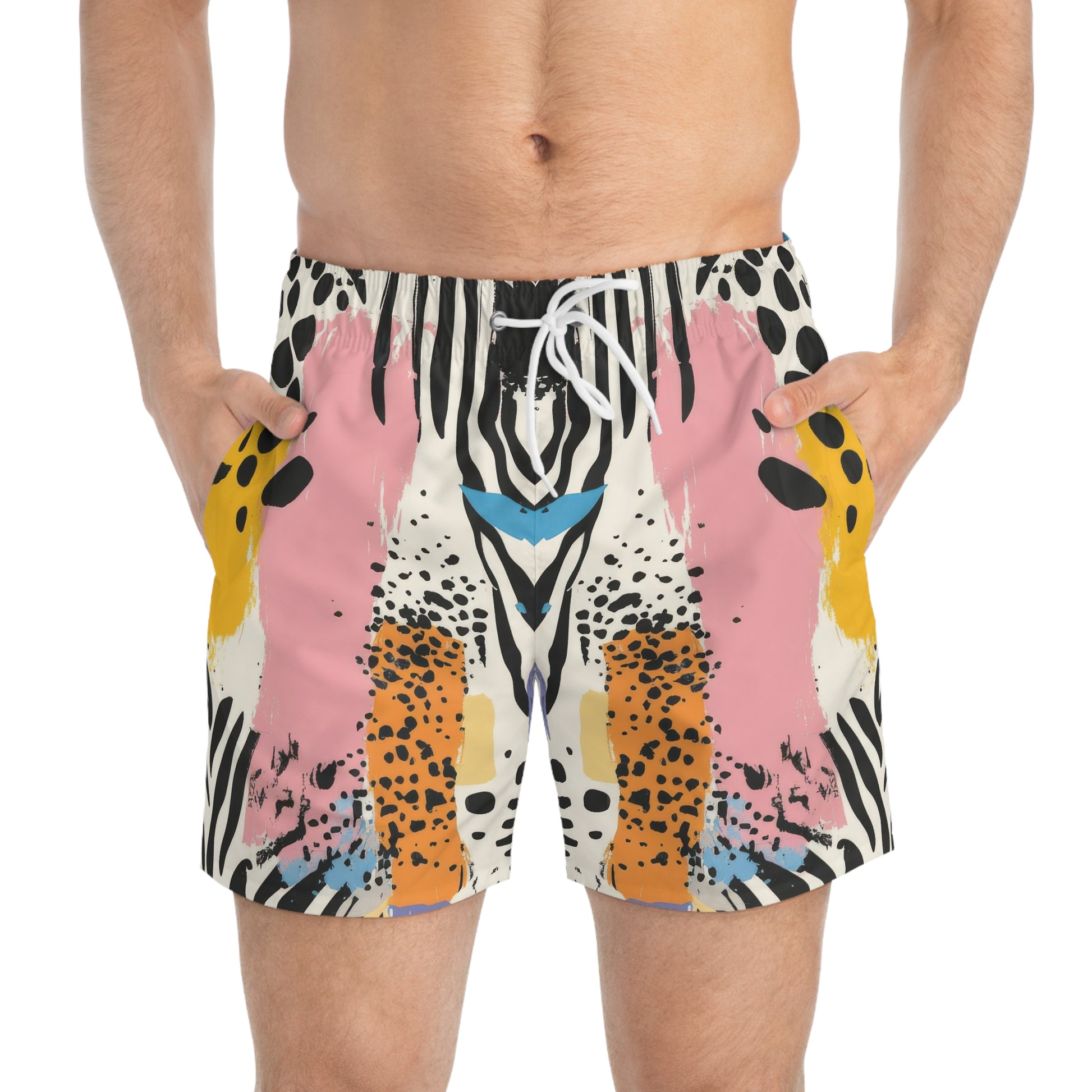 Rae Zebra Rhapsody II Swim Trunks (AOP), Artsulli - Art is Long, Life is Short, All Over Prints, , , , , , , 