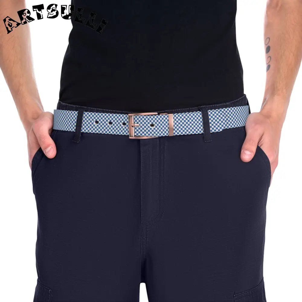 JAKKOUTTHEBXX Checkerboard Blue Belt JAKKOUTTHEBXX Artsulli - Art