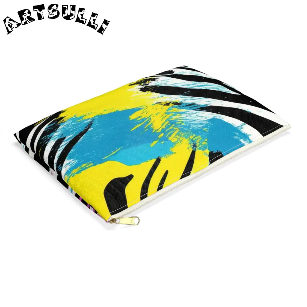 Zebra Stripes x Leapord Print x Paint Splatter Multi-Color Accessory Pouch, Artsulli - Art is Long, Life is Short, Bags, , , , , , , 