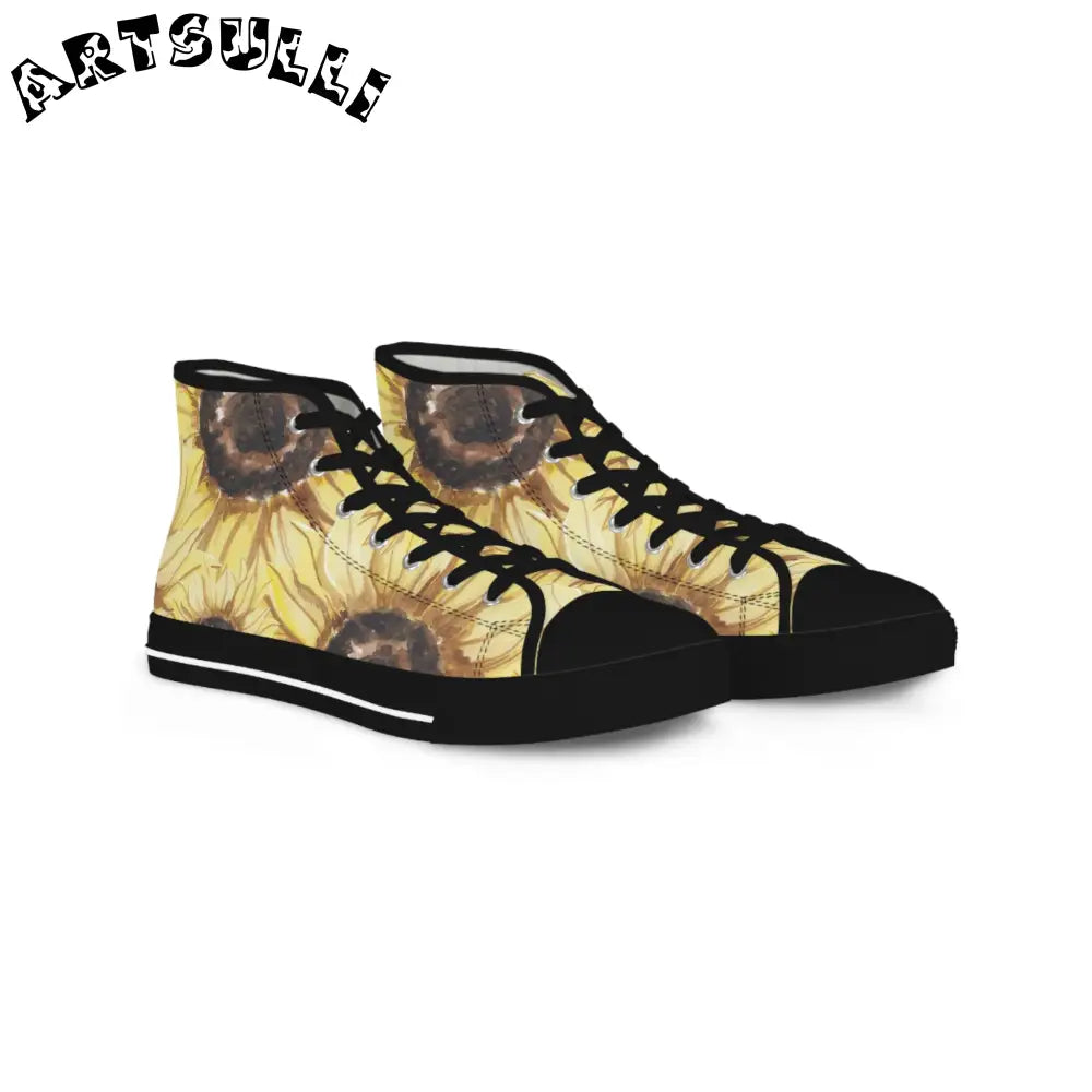 JAKKOUTTHEBXX Retro Anime Sunflower Men’s High Top Sneakers