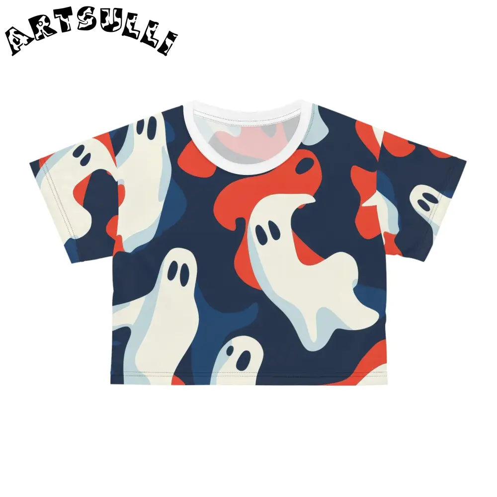 JAKKOUTTHEBXX Camo Ghosts Crop Tee (AOP) JAKKOUTTHEBXX Artsulli