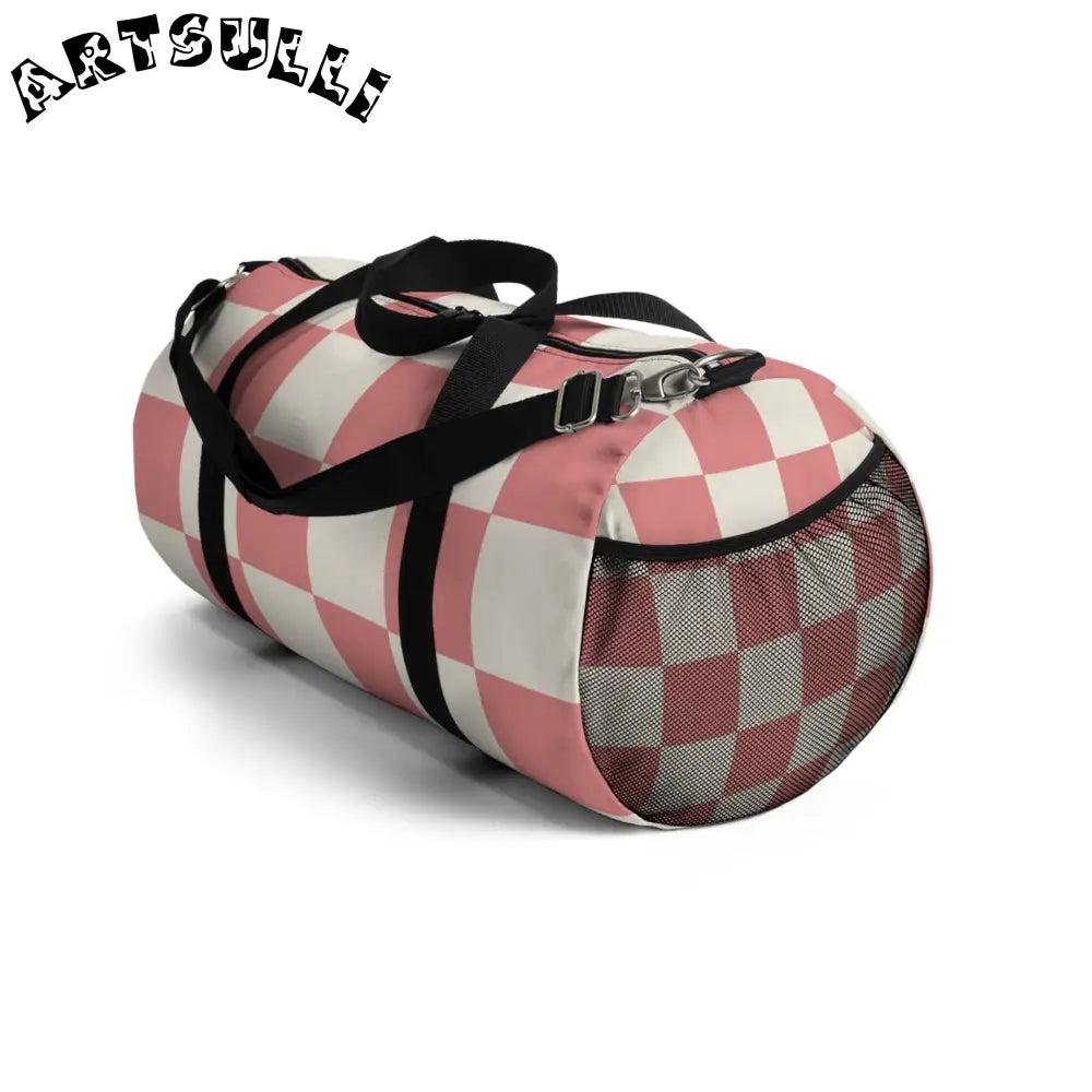 JAKKOUTTHEBXX Retro Checkered Grassland Sprites Duffel Bag