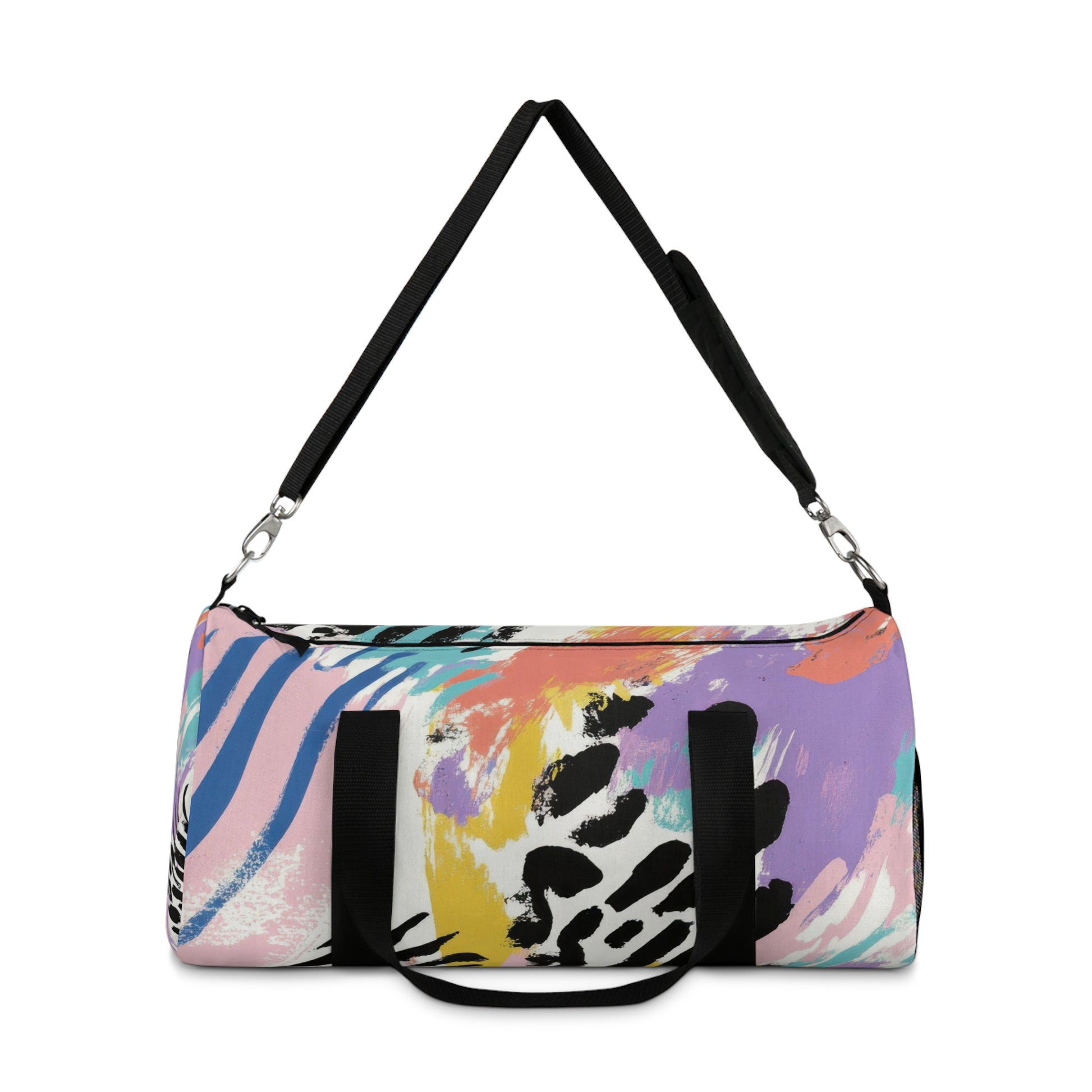 Wild Zebra Stripes x Paint Brush Strokes Multi-Color II Duffel Bag, Artsulli - Art is Long, Life is Short, Bags, , , , , , , 