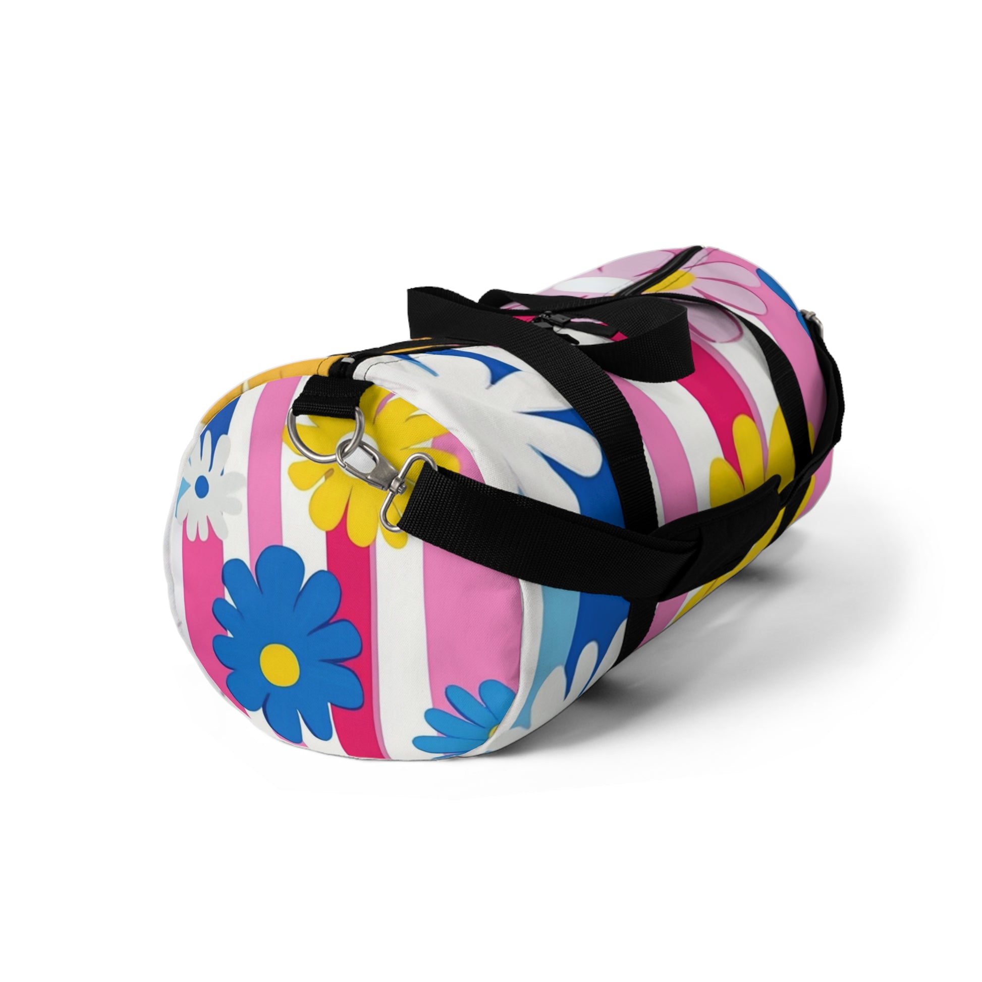 Flowers x Stripes Multi-Color Duffel Bag, Artsulli - Art is Long, Life is Short, Bags, , , , , , , 