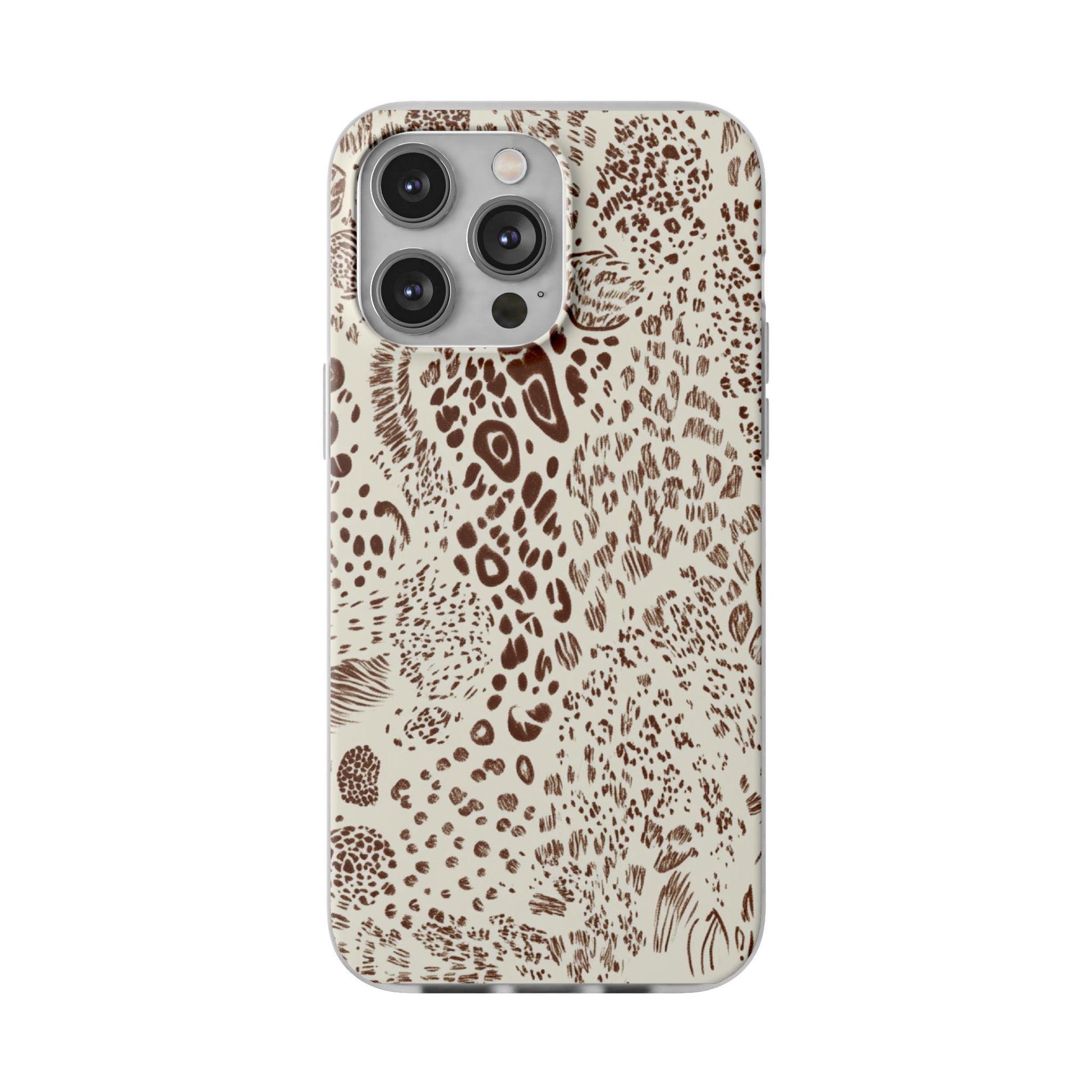 Brown Animal Print Flexi Case, Artsulli - Art is Long, Life is Short, Phone Case, Size, iPhone 14 Pro Max, , , , , 59474759063312163588