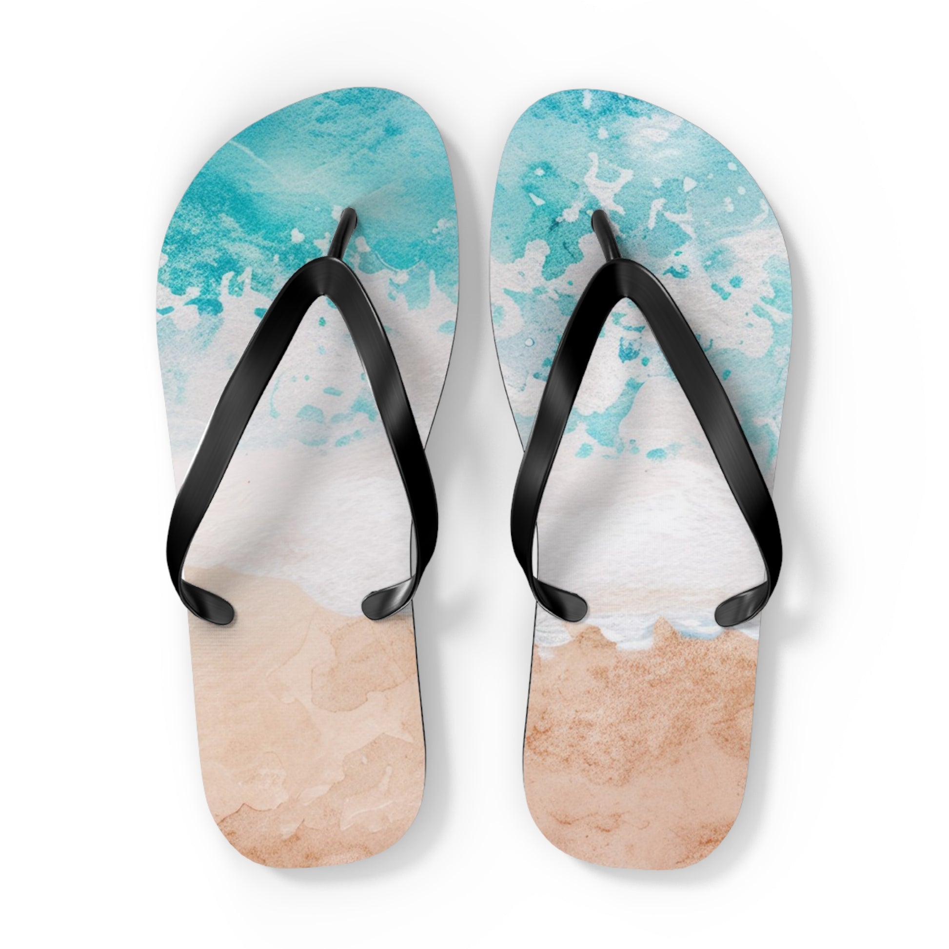 Seashore Flip Flops, Artsulli - Art is Long, Life is Short, Shoes, Size, XL, Color, Black sole, , , 10323706607560250041