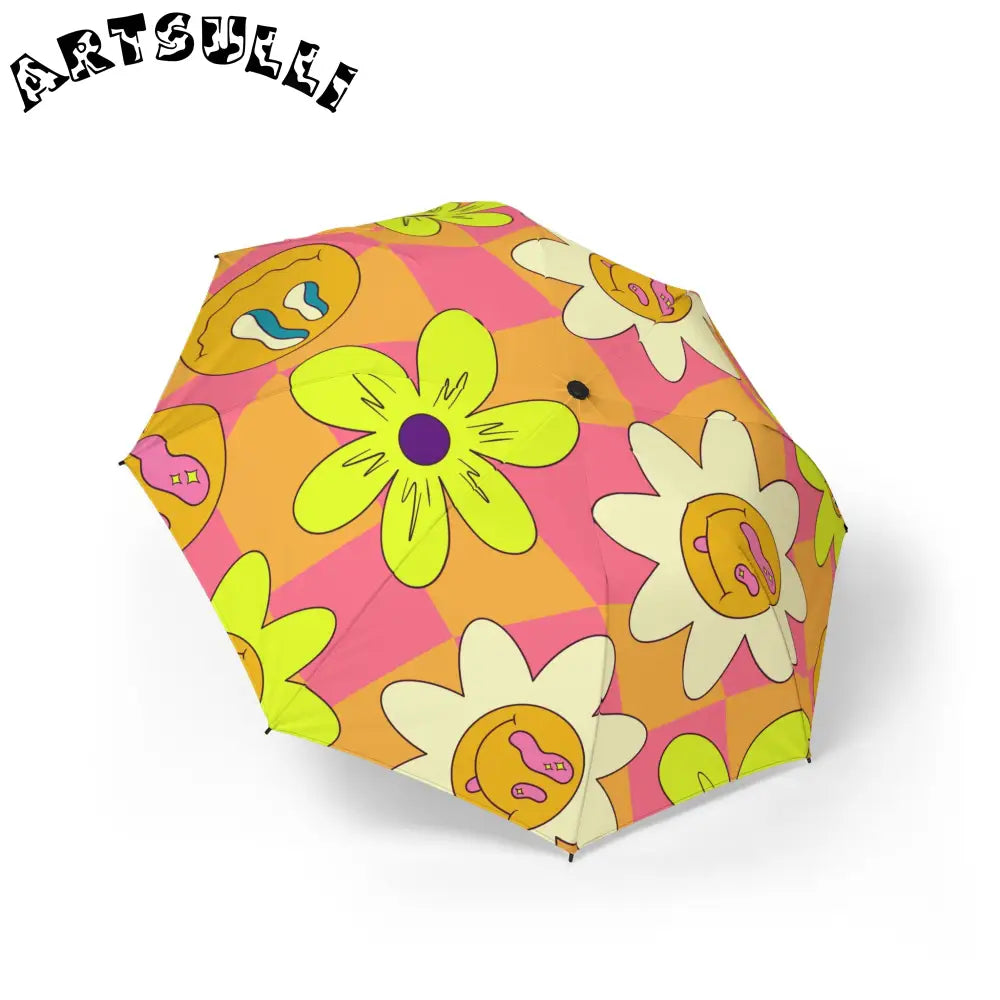 JAKKOUTTHEBXX Sour Face Rave Semi-Automatic Foldable Umbrella