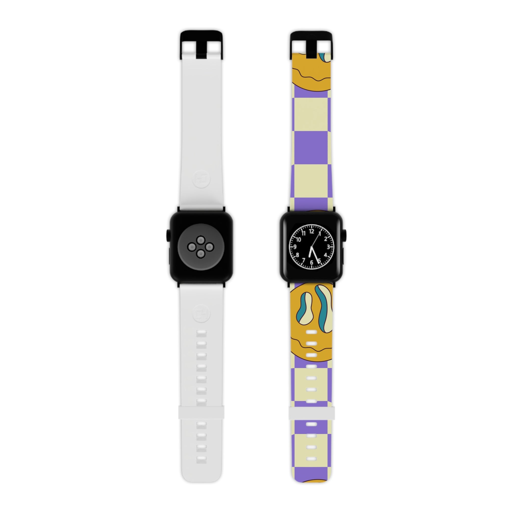 Trippy Flower Power Motifs Watch Band for Apple Watch, Artsulli - Art is Long, Life is Short, Accessories, Size, 7.5'' × 0.75'' / 42 - 44 mm, Color, Black, , , 13774503724238