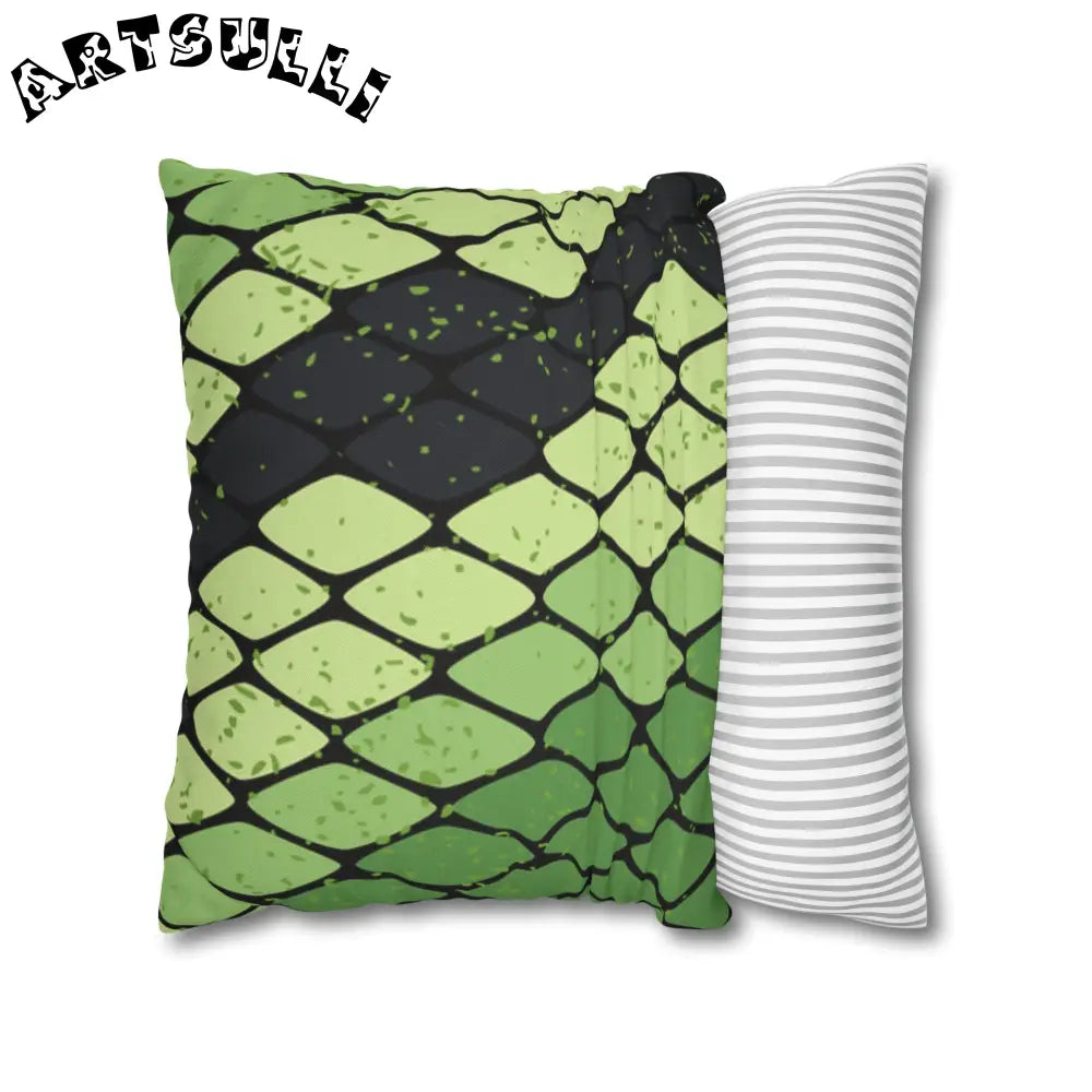 JAKKOUTTHEBXX Snake Skin Green and Black Spun Polyester Square