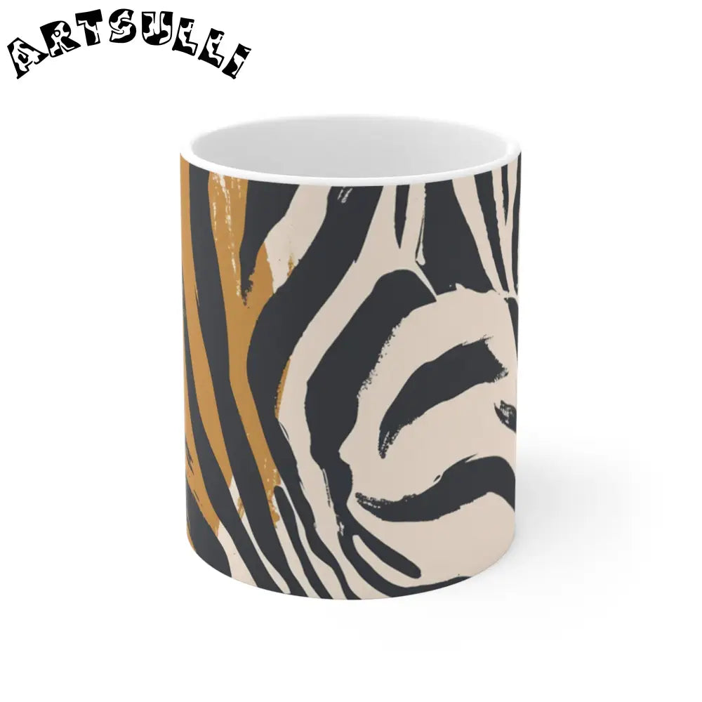 JAKKOUTTHEBXX Abstract Zebra Print Ceramic Mug appreciated gift
