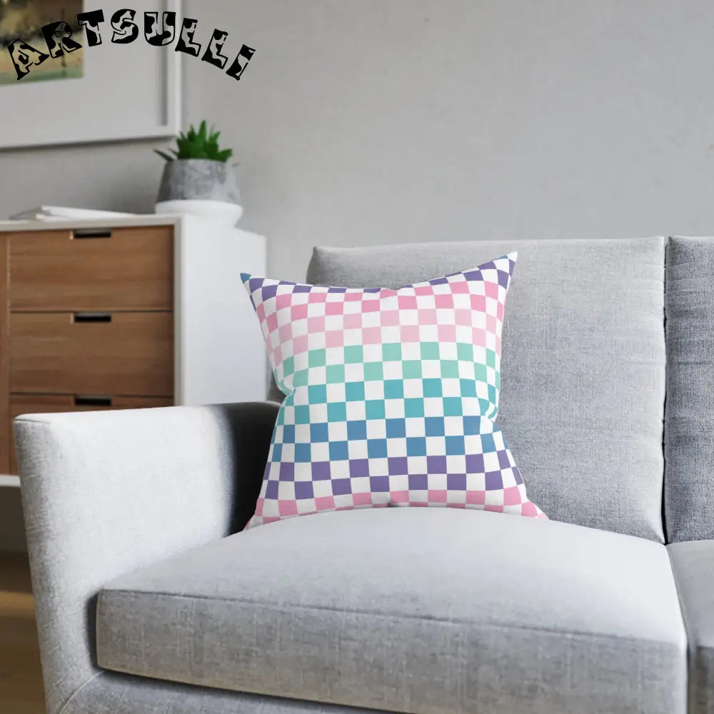 JAKKOUTTHEBXX Vaporwave Rainbow Checkerboard Multi-Color Square