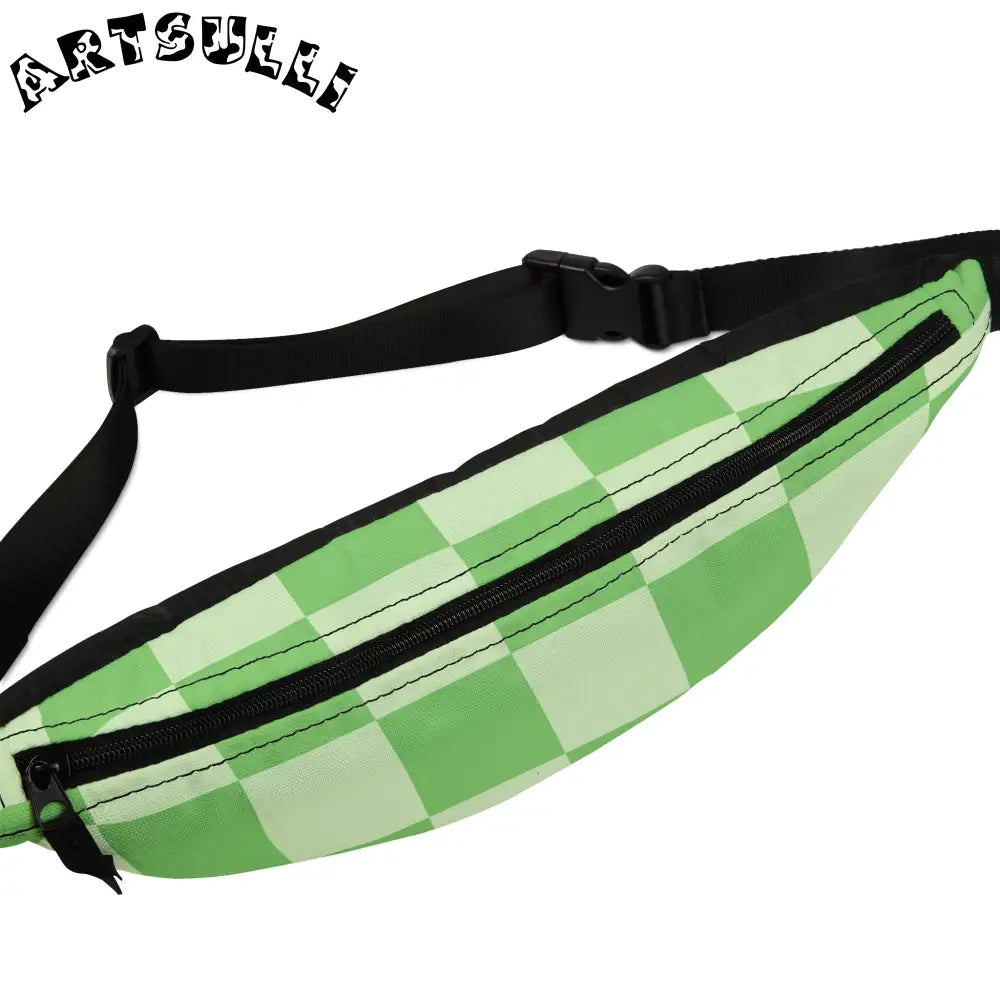 JAKKOUTTHEBXX Checkerboard Green Fanny Pack JAKKOUTTHEBXX Artsulli