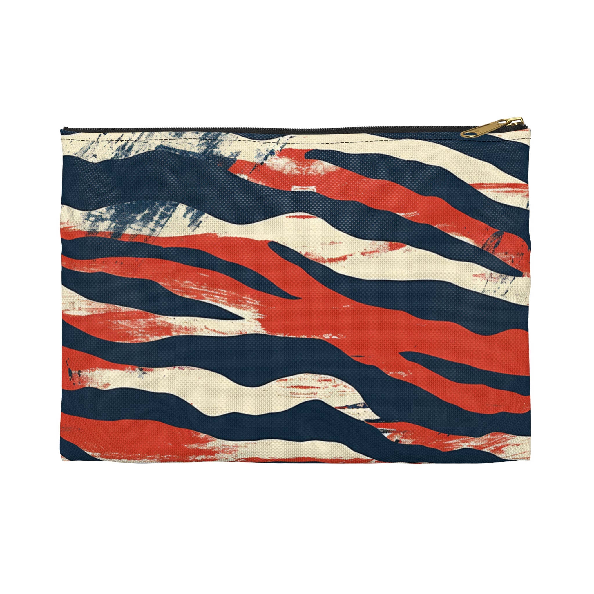 Capricious Tiger Wave Accessory Pouch, Artsulli - Art is Long, Life is Short, Bags, Size, Small, Color, Black zipper, , , 19050765985059