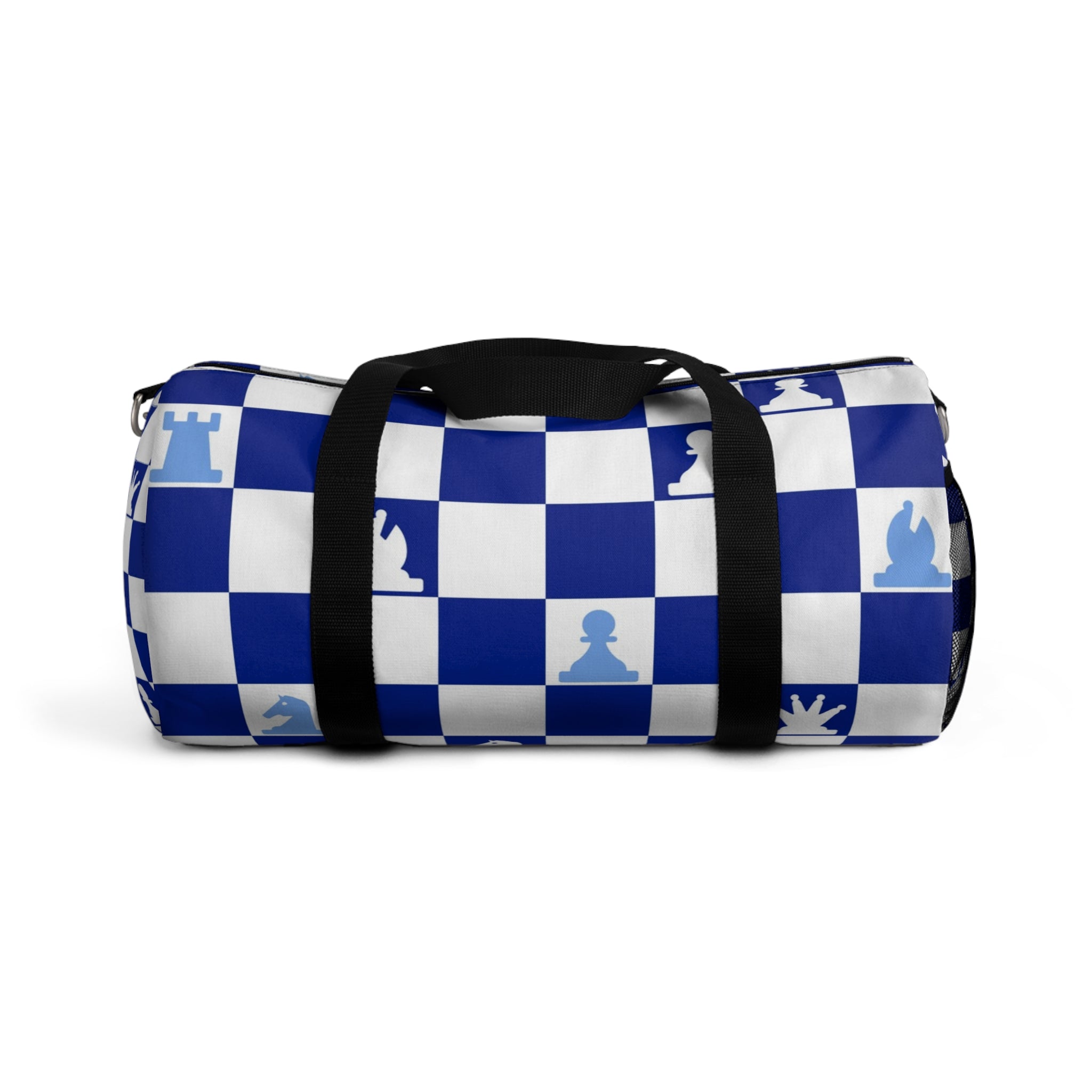 Chessboard Navy Blue Duffel Bag, Artsulli - Art is Long, Life is Short, Bags, Size, Small, , , , , 28714143924919763268