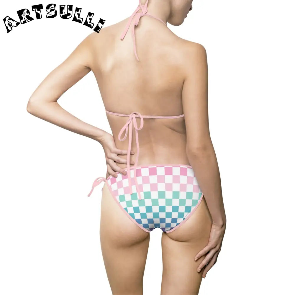 JAKKOUTTHEBXX Vaporwave Rainbow Checkerboard Multi-Color Women’s