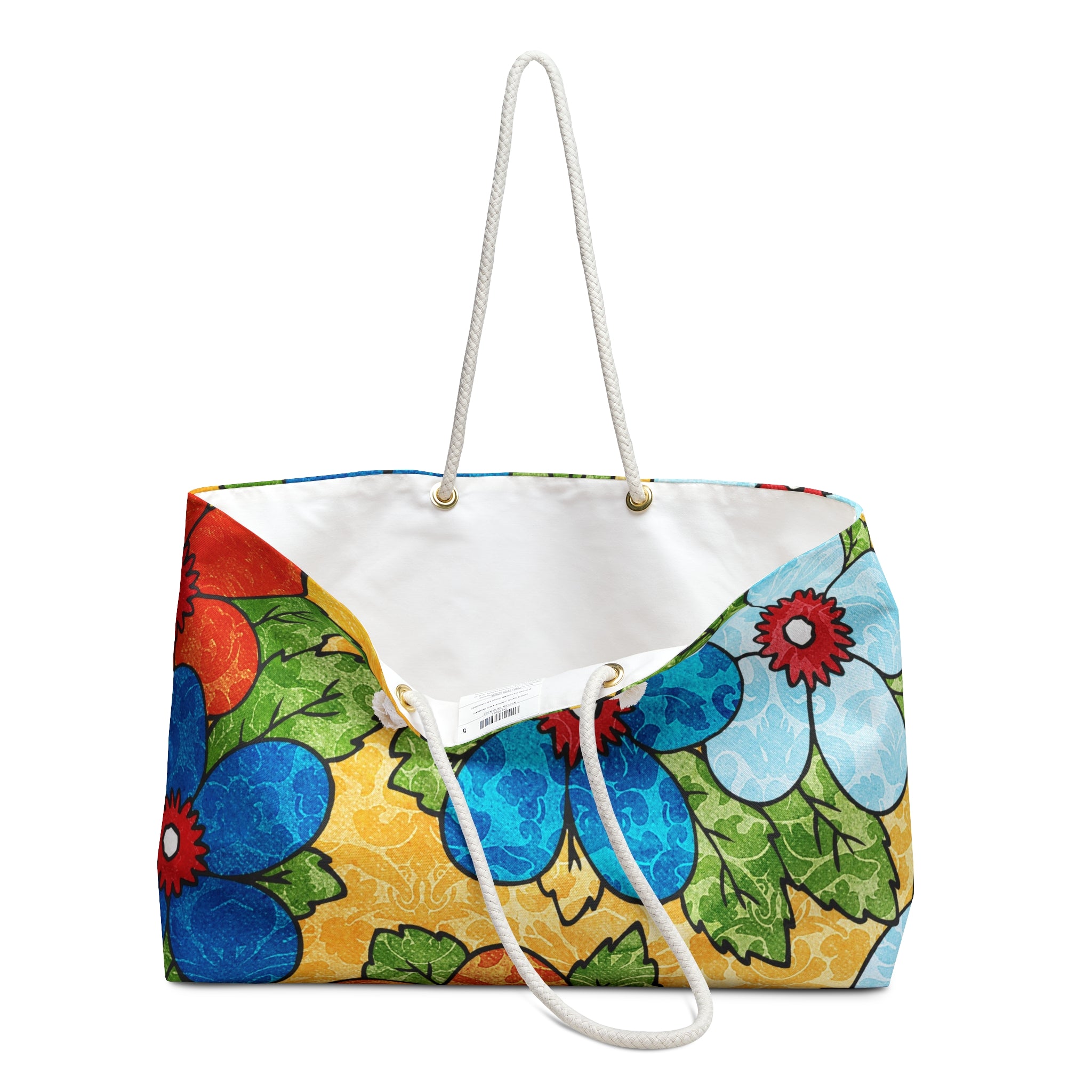 Groovy Yellow Floral Kl Weekender Bag, Artsulli - Art is Long, Life is Short, Bags, , , , , , , 