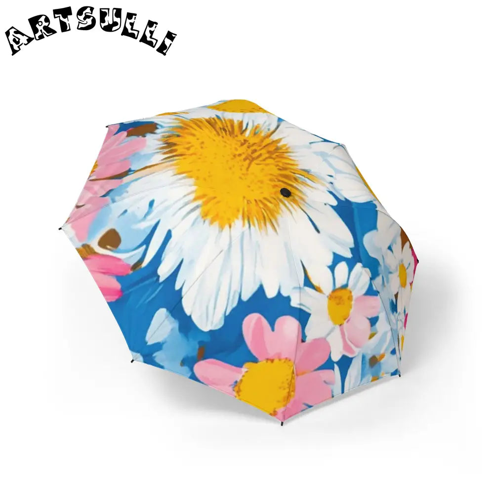 JAKKOUTTHEBXX CDG Daisy Dream Blue Semi-Automatic Foldable Umbrella