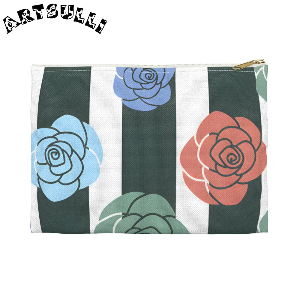 JAKKOUTTHEBXX Stripes x Roses Black and White Accessory Pouch
