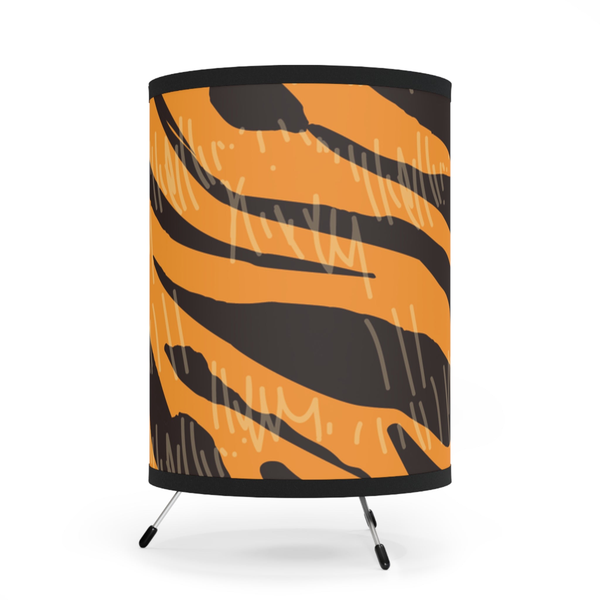 Tiger Scratches Orange & Black Tripod Lamp with High-Res Printed Shade, US\CA plug, Artsulli - Art is Long, Life is Short, Home Decor, , , , , , , 