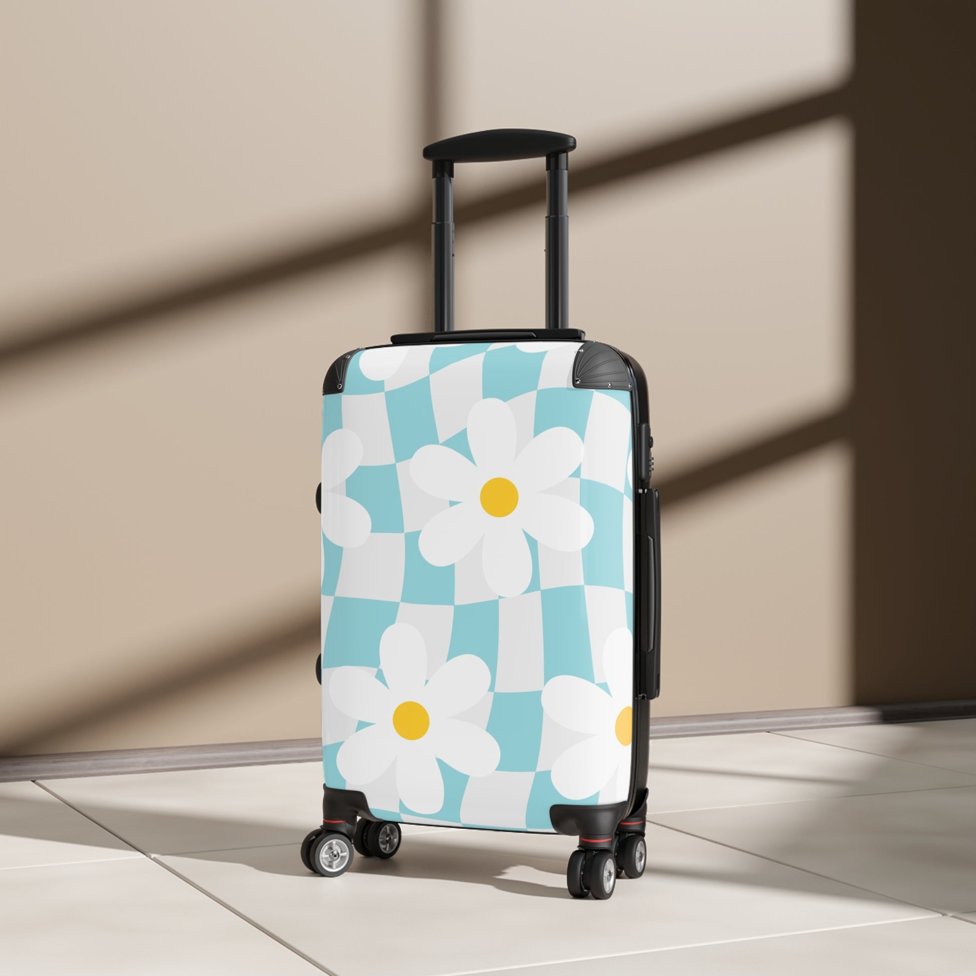 Trippy Check Garden Suitcase, Artsulli - Art is Long, Life is Short, Bags, , , , , , , 