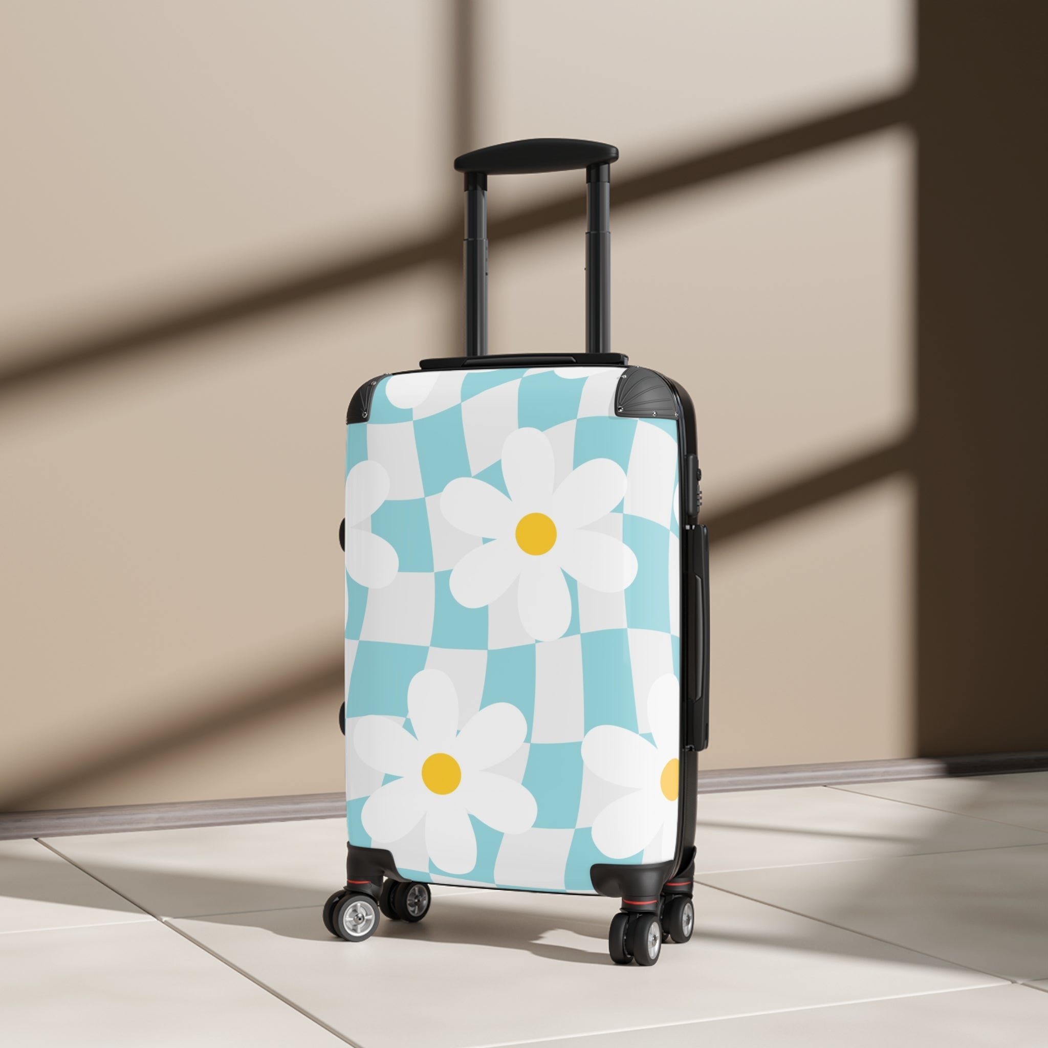Trippy Check Garden Suitcase, Artsulli - Art is Long, Life is Short, Bags, , , , , , , 