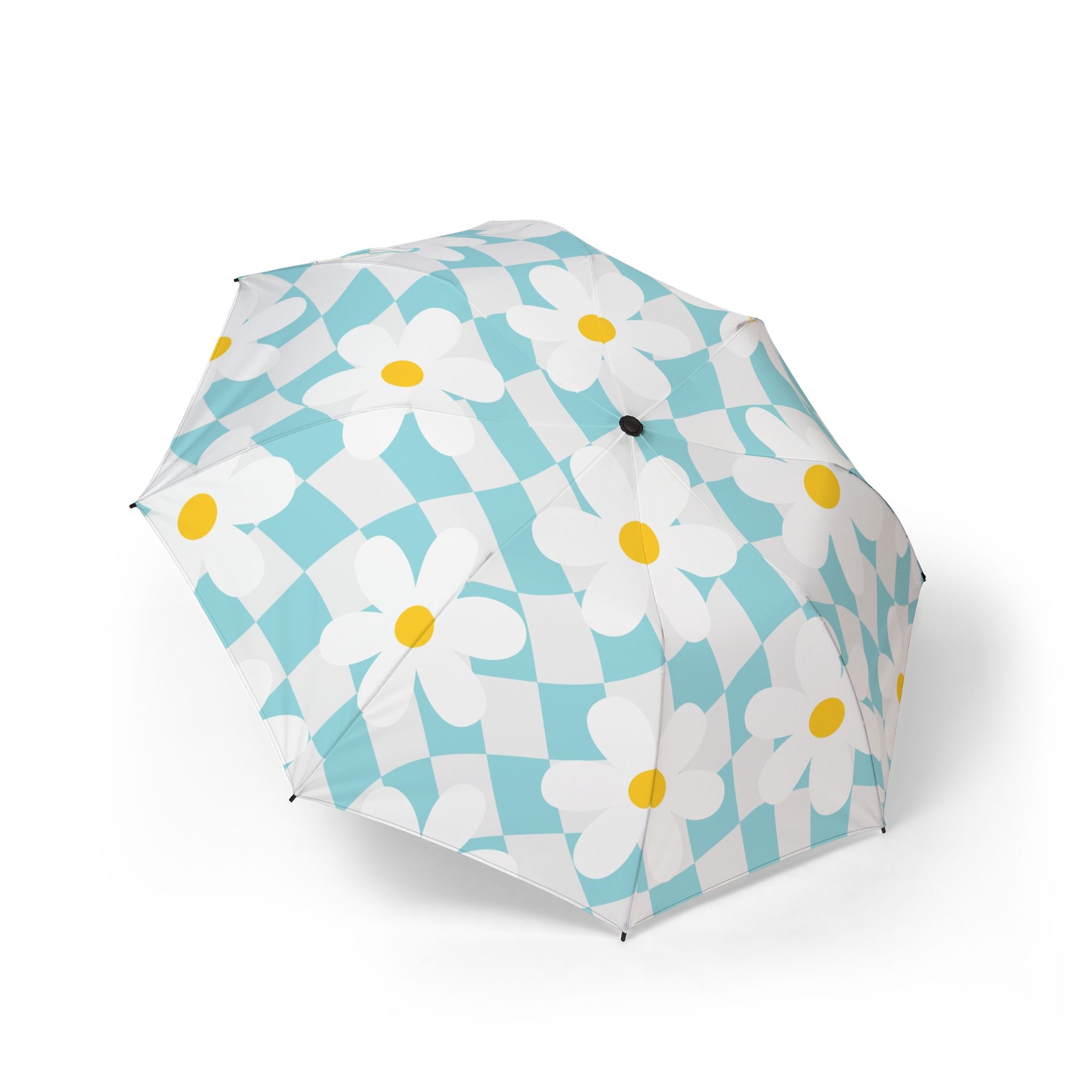 Trippy Check Garden Semi-Automatic Foldable Umbrella, Artsulli - Art is Long, Life is Short, Accessories, Size, One size, , , , , 29811111688584477277