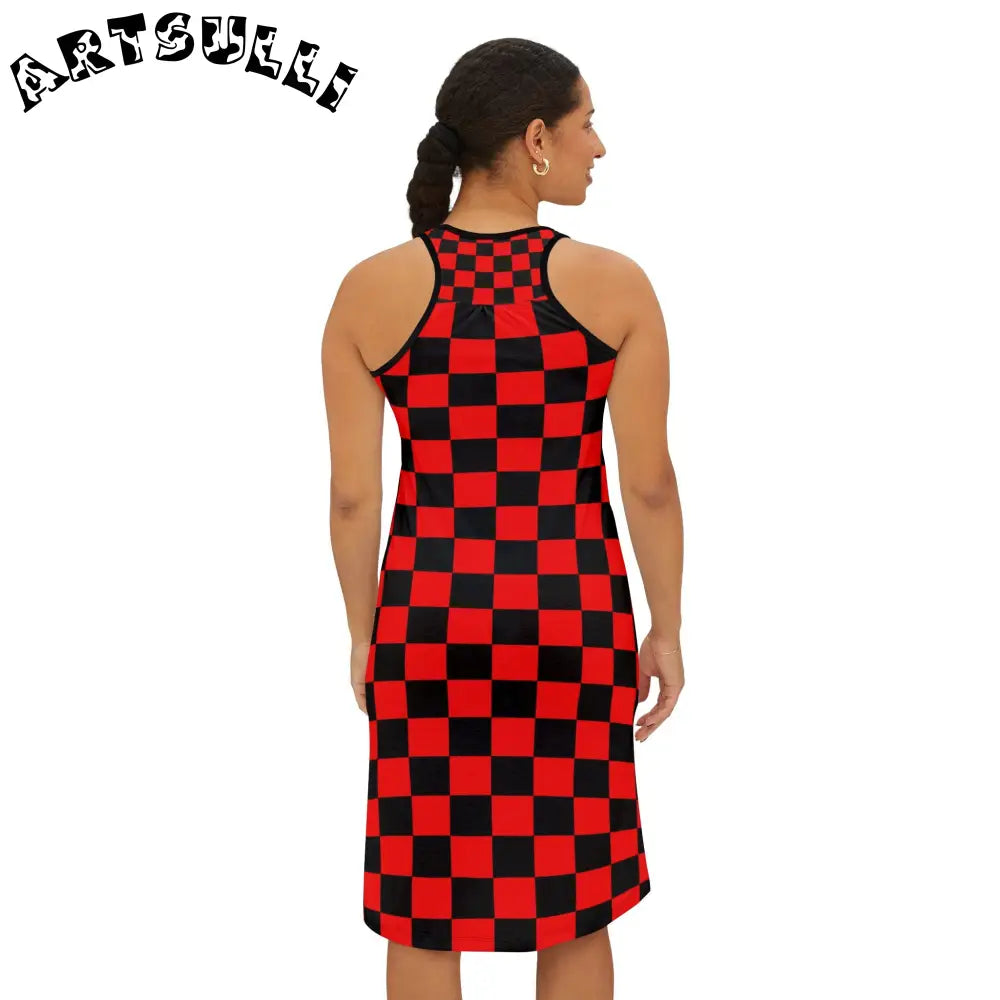 JAKKOUTTHEBXX Checkerboard Red and Black Women’s Racerback Dress