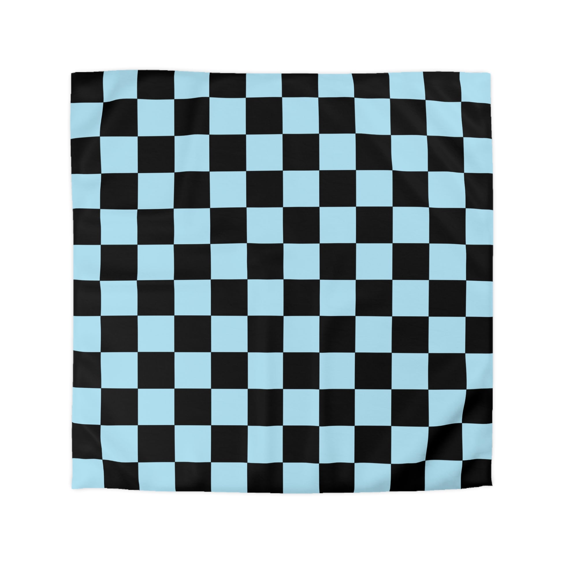 Checkerboard Black and Blue Microfiber Duvet Cover, Artsulli - Art is Long, Life is Short, Home Decor, Size, Queen, Color, White, , , 24416299525569199003