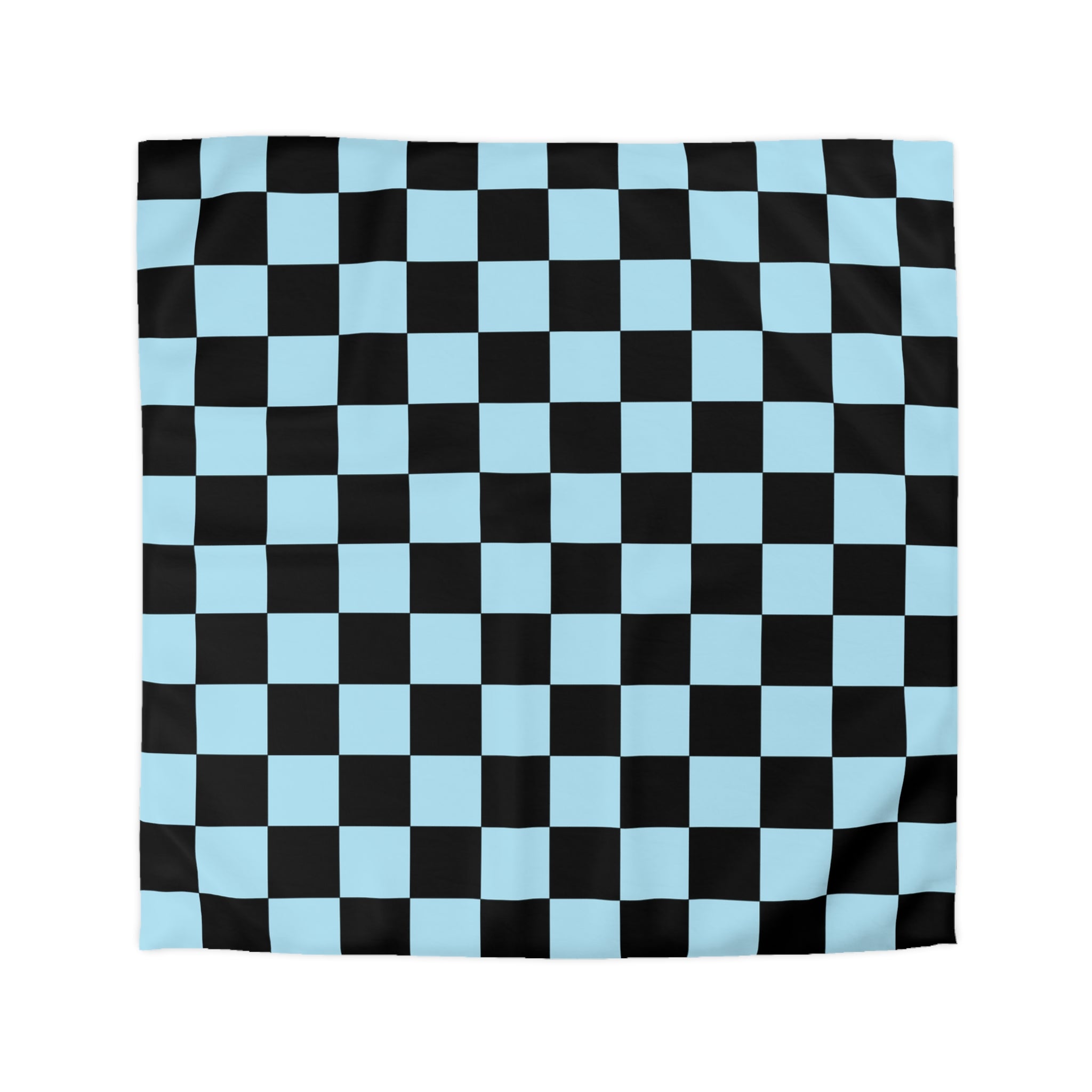 Checkerboard Black and Blue Microfiber Duvet Cover, Artsulli - Art is Long, Life is Short, Home Decor, Size, Queen, Color, White, , , 24416299525569199003