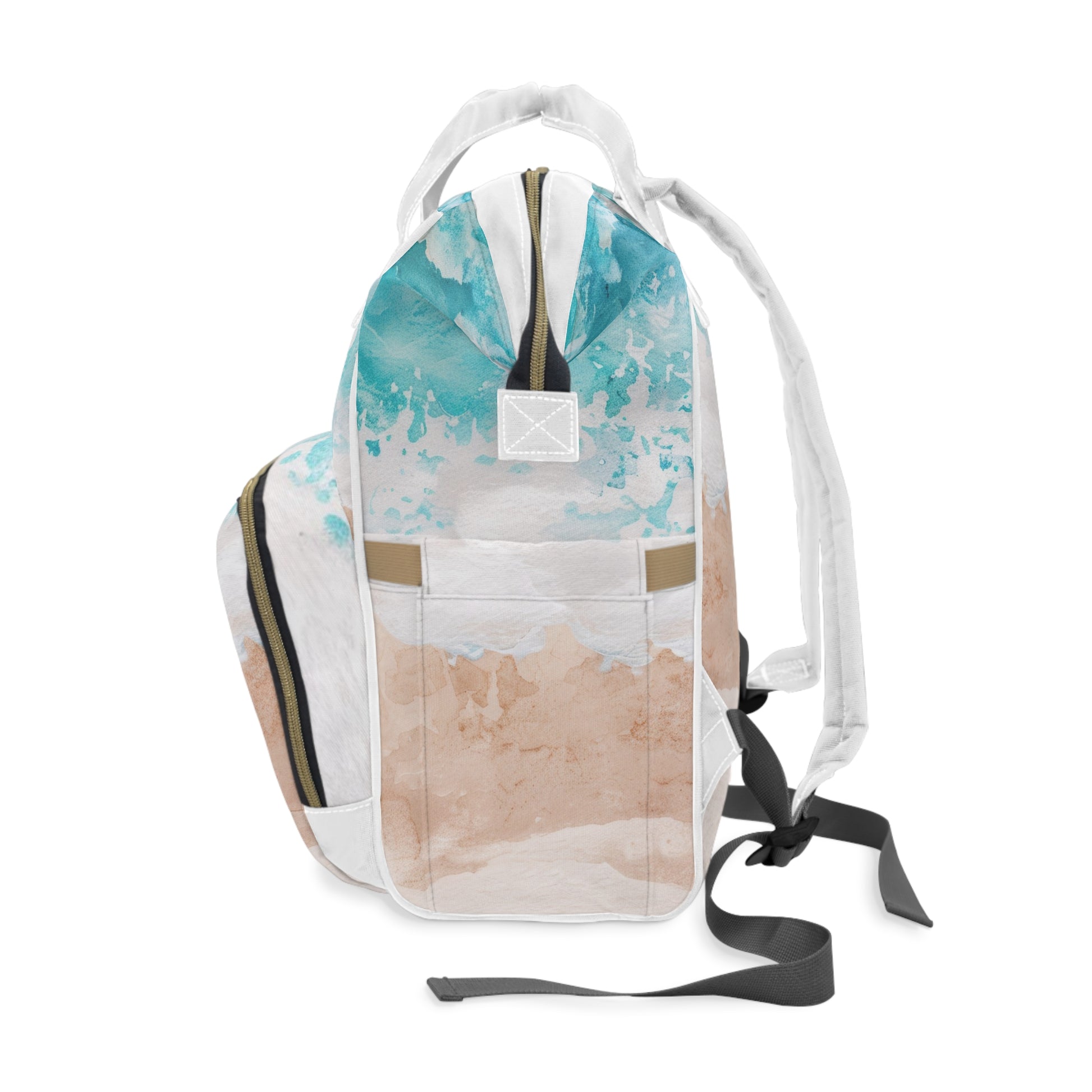 Seashore Multifunctional Diaper Backpack, Artsulli - Art is Long, Life is Short, Bags, , , , , , , 